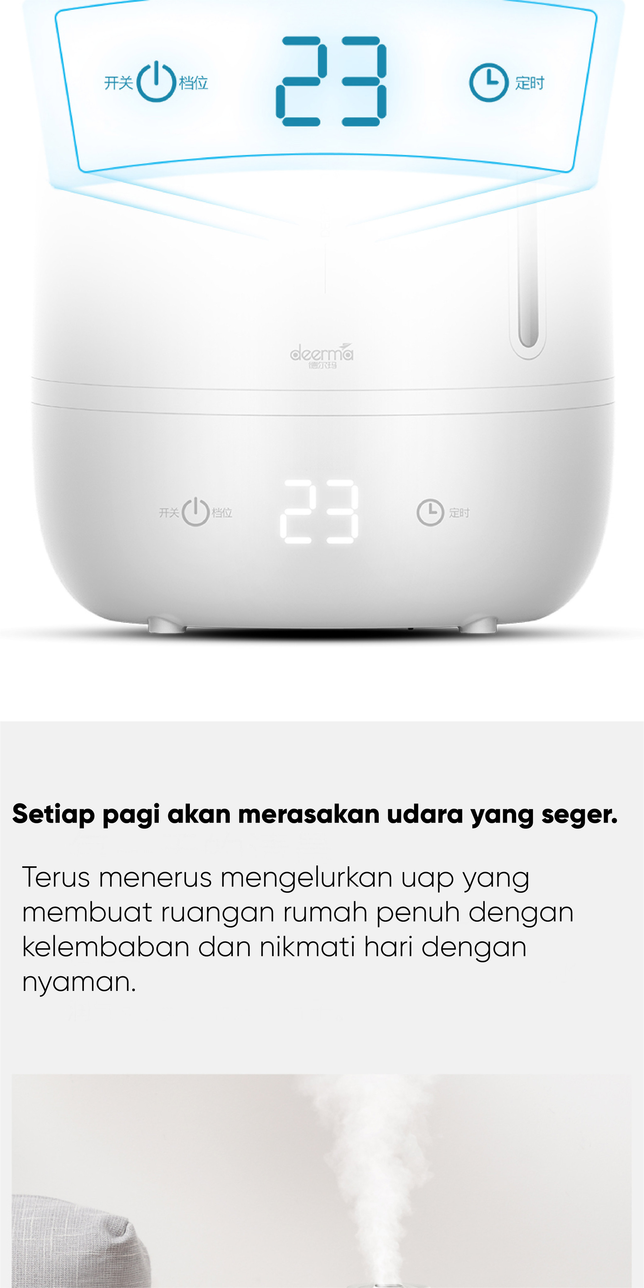 Jual LENTIVEN Deerma Humidifier F600 5L Timing With Intelligent Touch ...