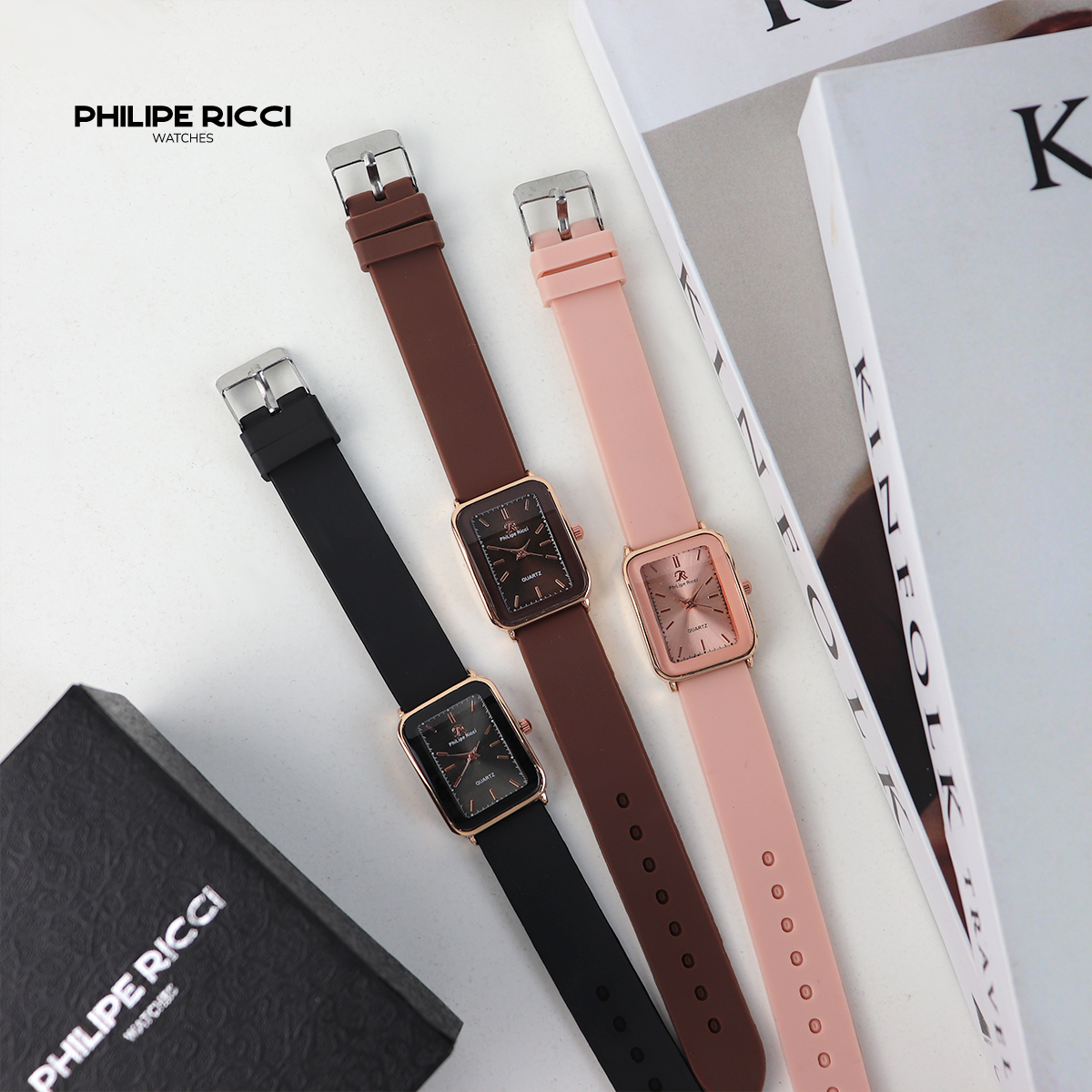 Jual PhiLipe Ricci Jam Tangan Wanita Kecil Analog Quartz Dial Kotak ...