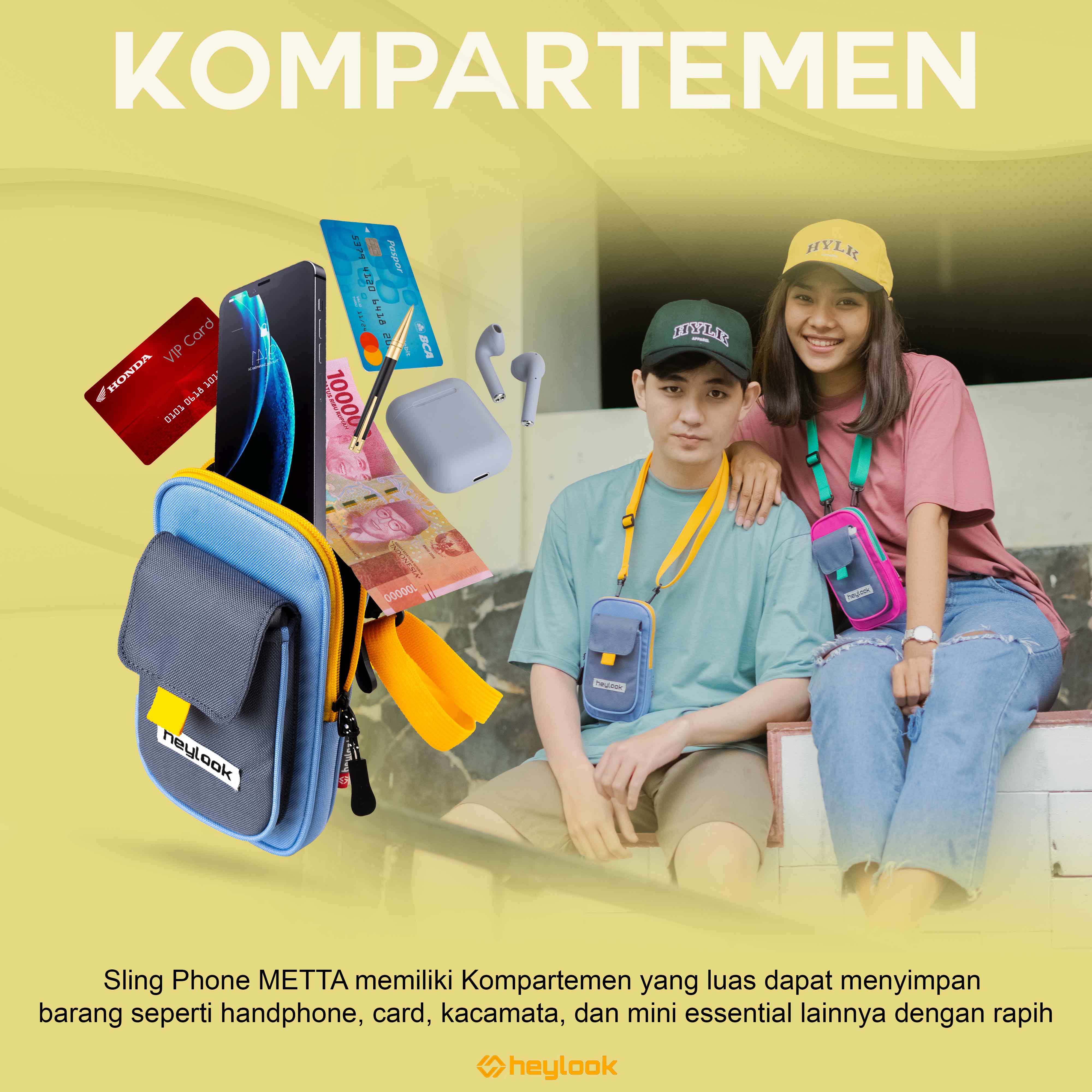 Jual HEYLOOK - Sling Phone Bag METTA Sling Pouch Wallet Pria Wanita ...