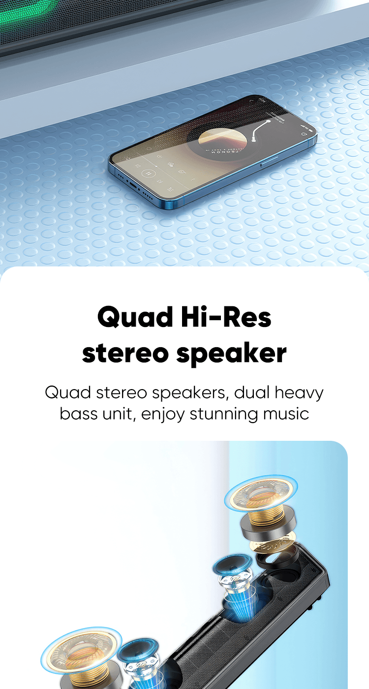 Jual Hoco Soundbar Speaker Desktop Bluetooth Wireless Dua 10W Speaker ...