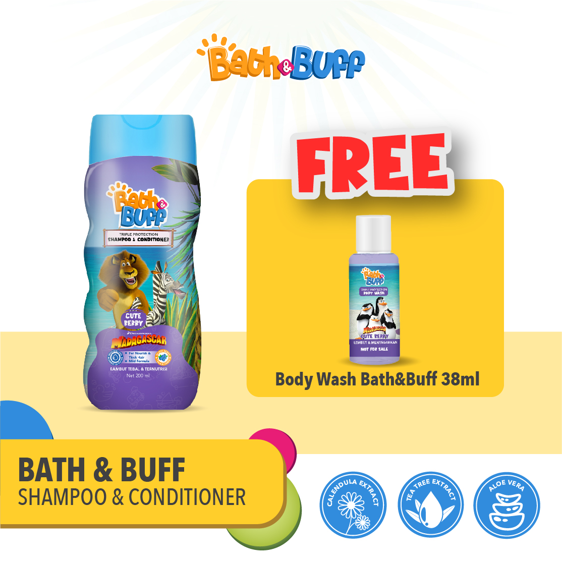 Jual BATH & BUFF Triple Protection Shampoo and Conditioner 200ml ...