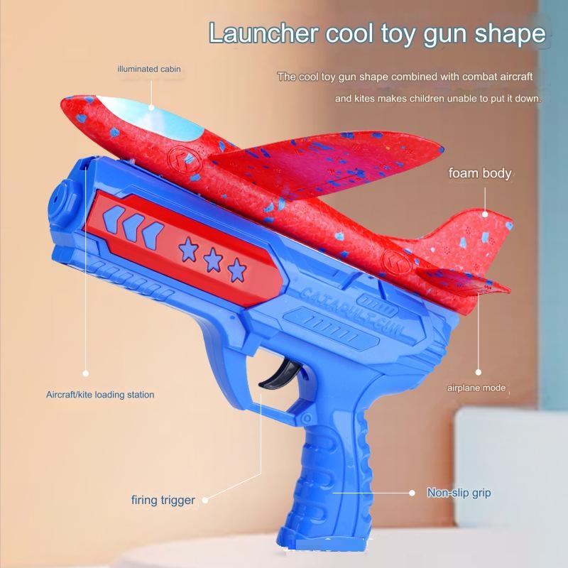 Babytoys Mainan Anak Pesawat Terbang Lampu Pistol Tembakan Plane - foto 5