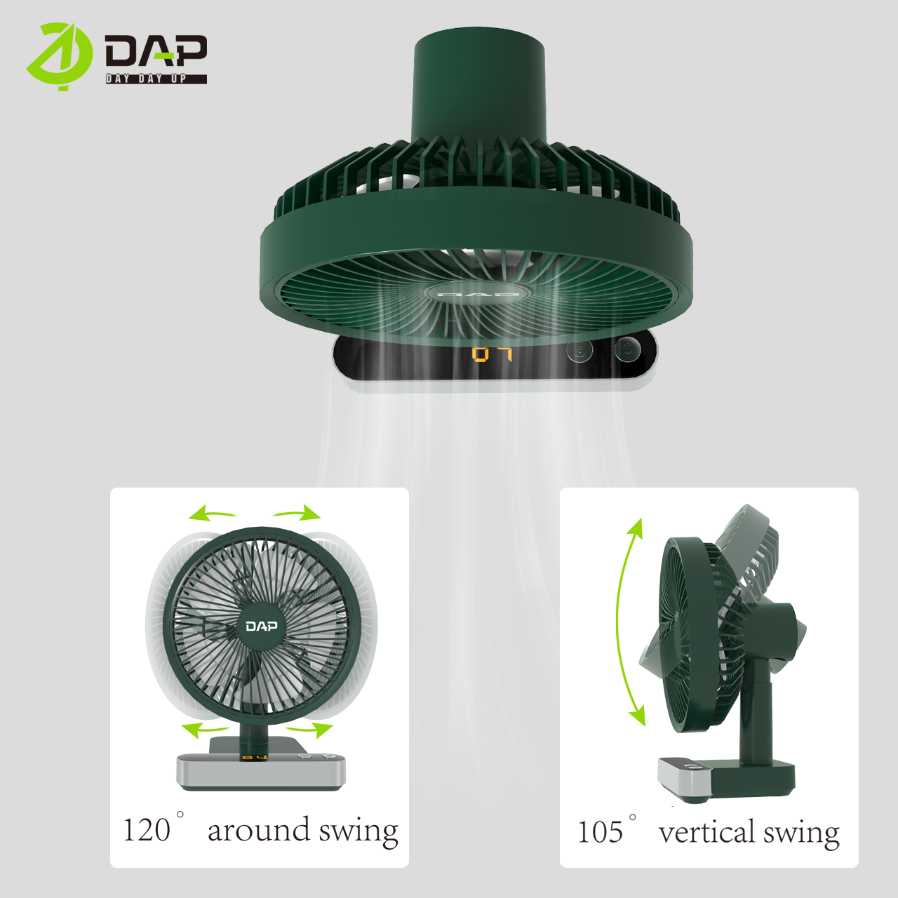 Jual DAP D-B06 Portable Fan Mini Automatic Swing 120° Around & 105 ...