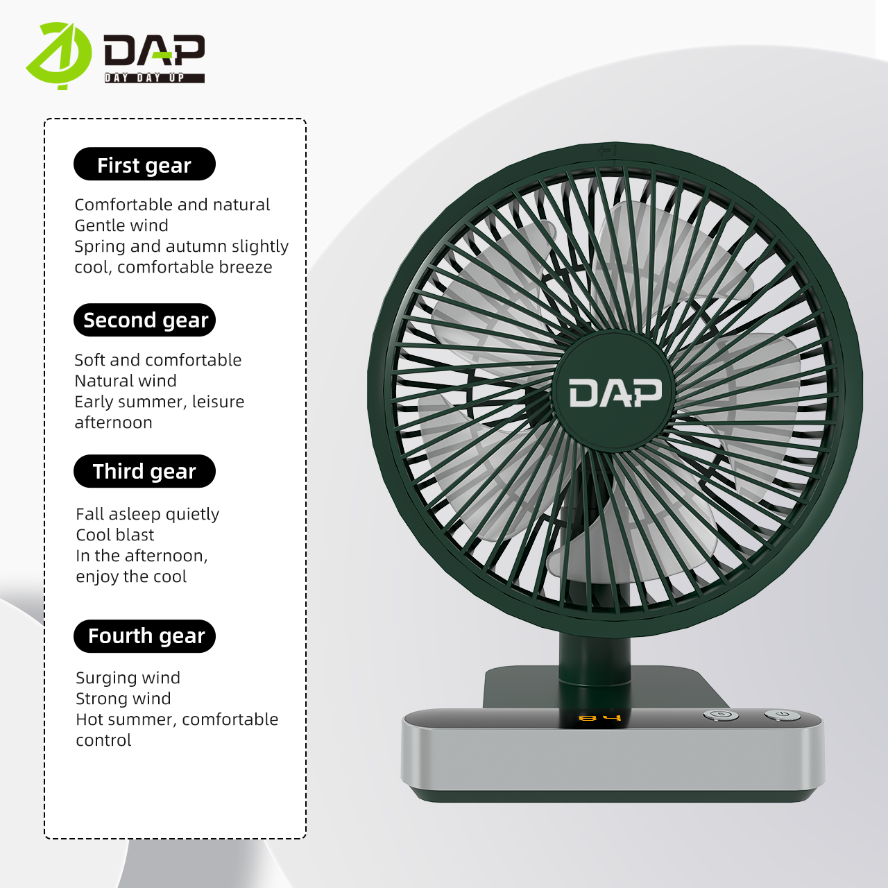 Jual DAP D-B06 Portable Fan Mini Automatic Swing 120° Around & 105 ...