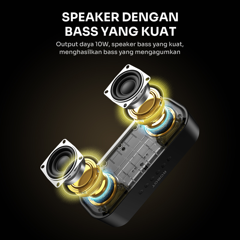 Jual ROBOT RB521 Bluetooth Speaker 10W RGB Dual Speaker 5.3 TWS Bass ...