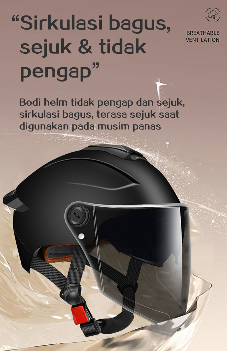 Jual Helm Half Face ABS Putih/Kuat dan kokoh motor helm/Sepeda skuter ...