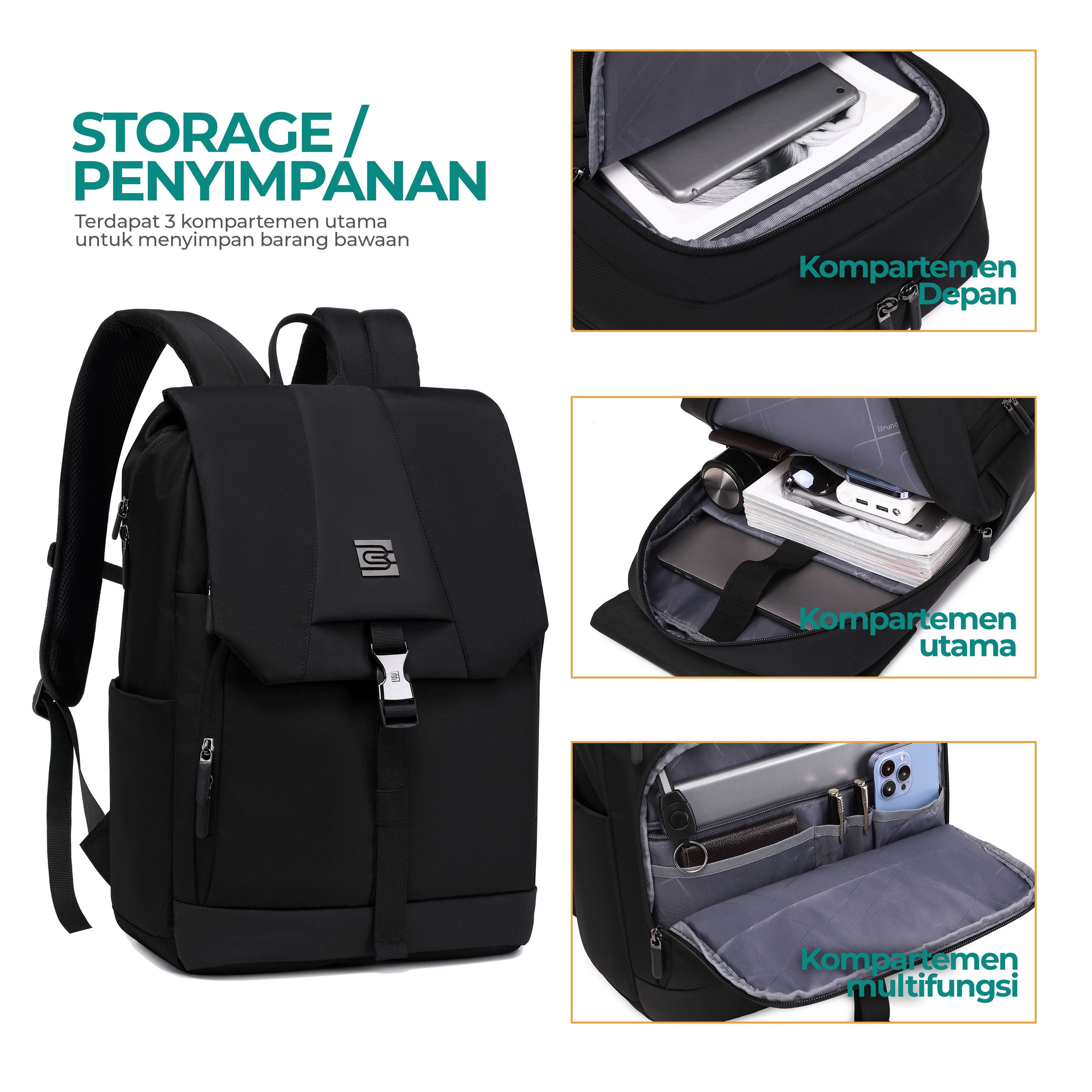 Jual Bruno Cavalli Tendenze 18323 Tas Ransel Laptop Waterproof Up to 17 ...
