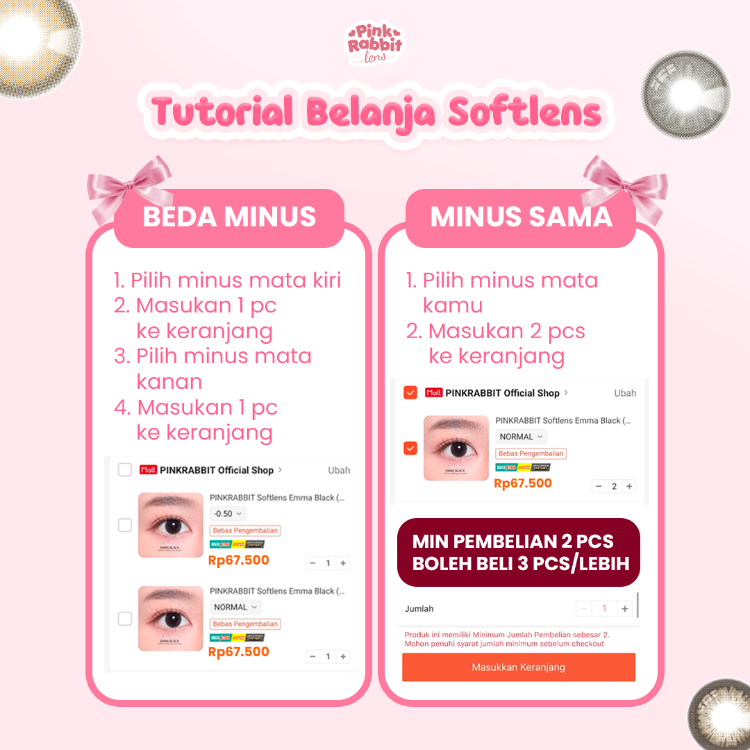 Jual PINK RABBIT Softlens Super Comfy Chiara Grey - Normal, Minus 0.5 S ...