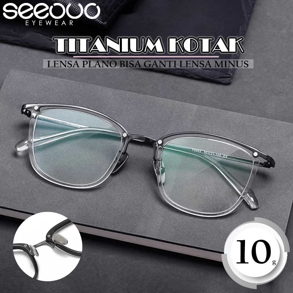 Jual Seeouo Frame Kacamata Plano Lens Model Kotak Stylish Retro ...