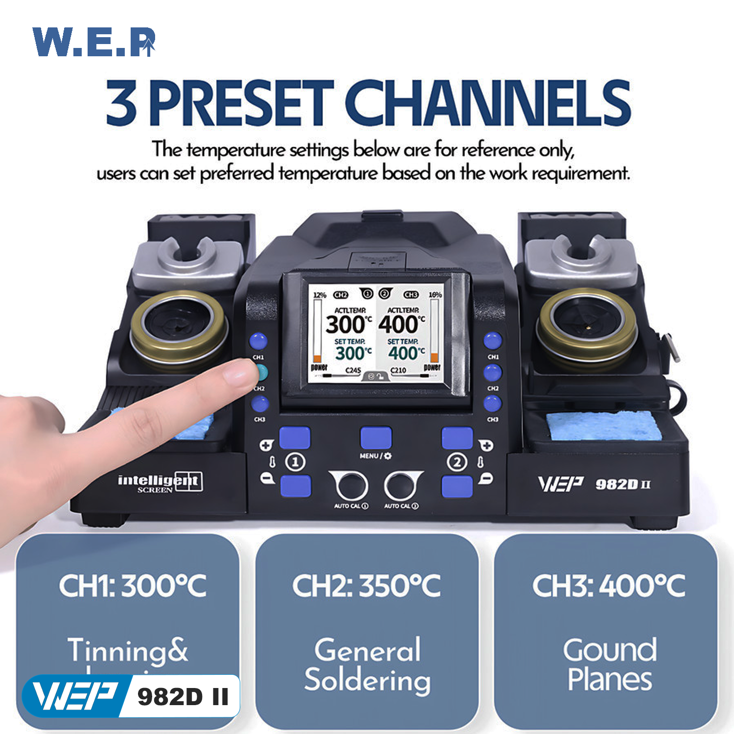 Jual WEP 982D-II 2in 1 Soldering Station Temperature Adjustable Rework ...