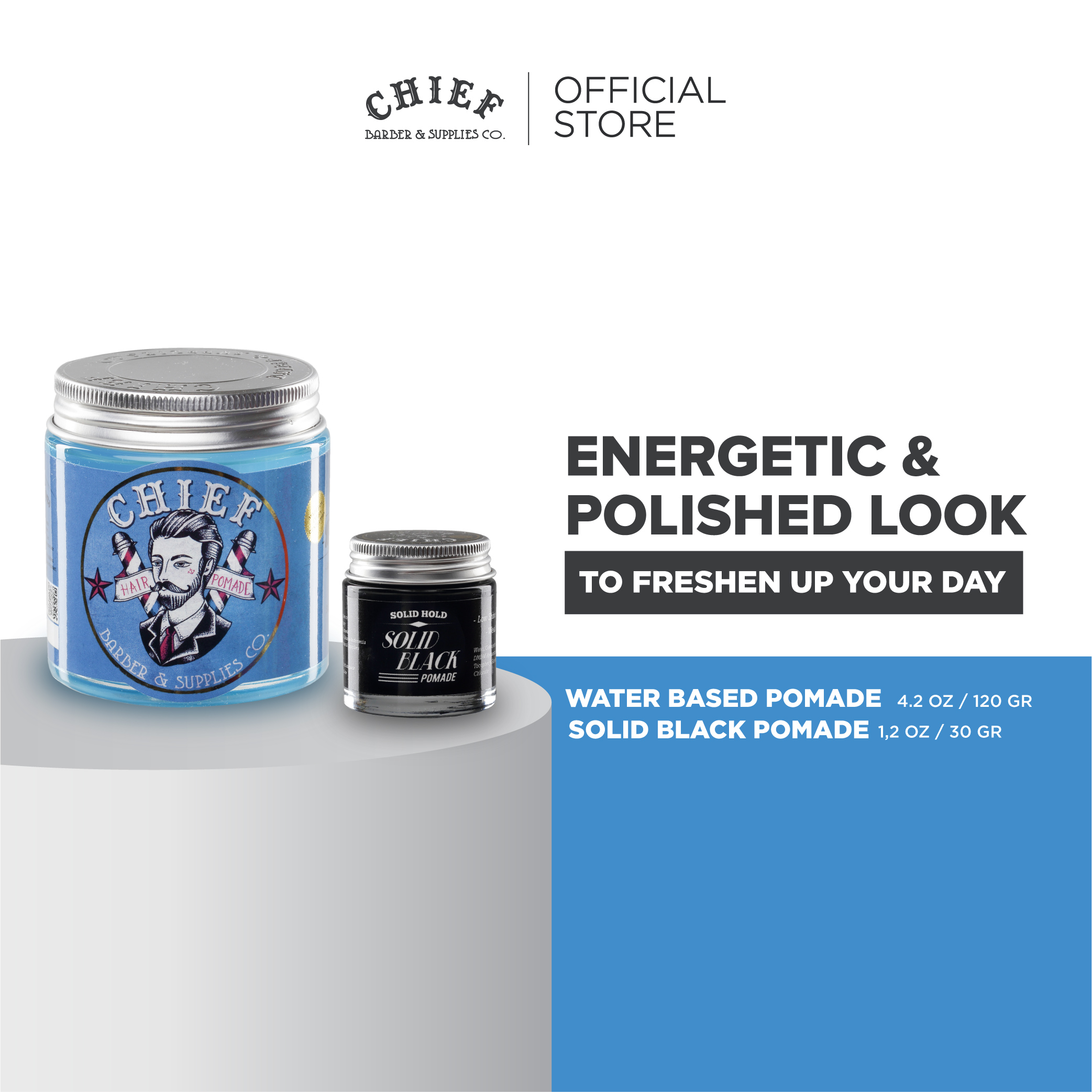 Jual CHIEF WATER BASED BLUE 4,2OZ + SOLID BLACK 1,2OZ | Shopee Indonesia