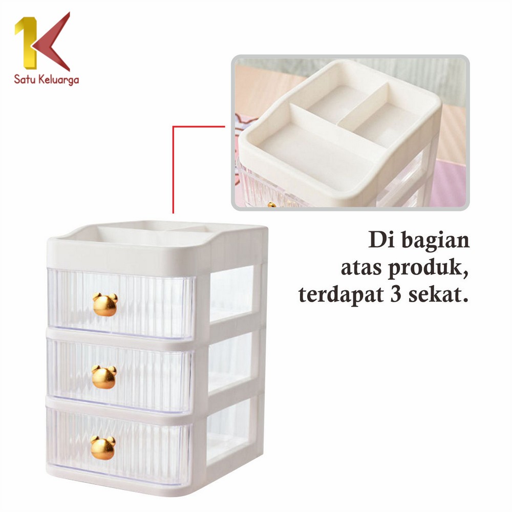 Jual Satu Keluarga Rak Kosmetik Serbaguna 3 Laci K166 Desktop Drawer ...