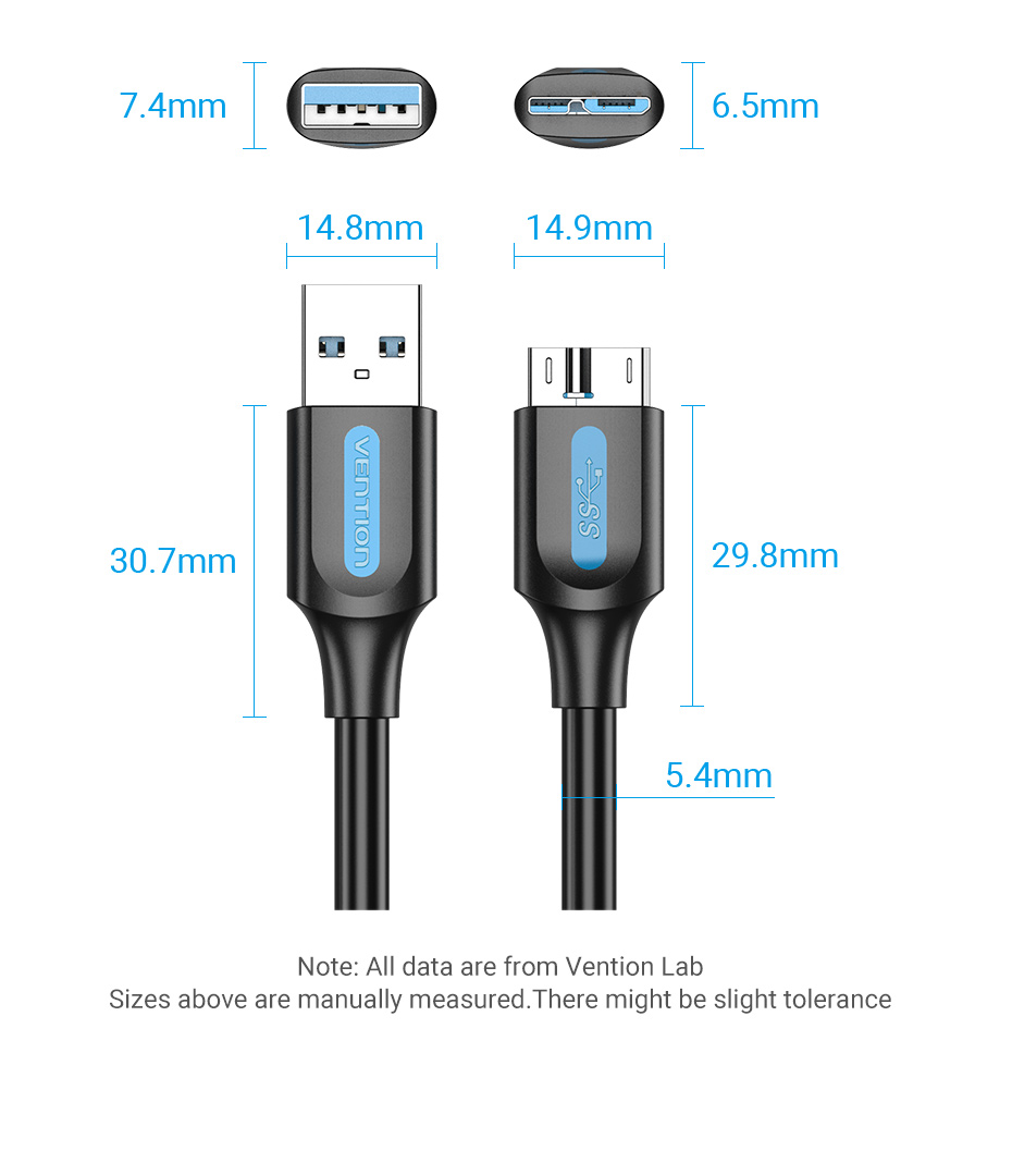 Jual Vention Kabel Data USB 3.0 AM Micro B Hardisk Micro Usb High ...