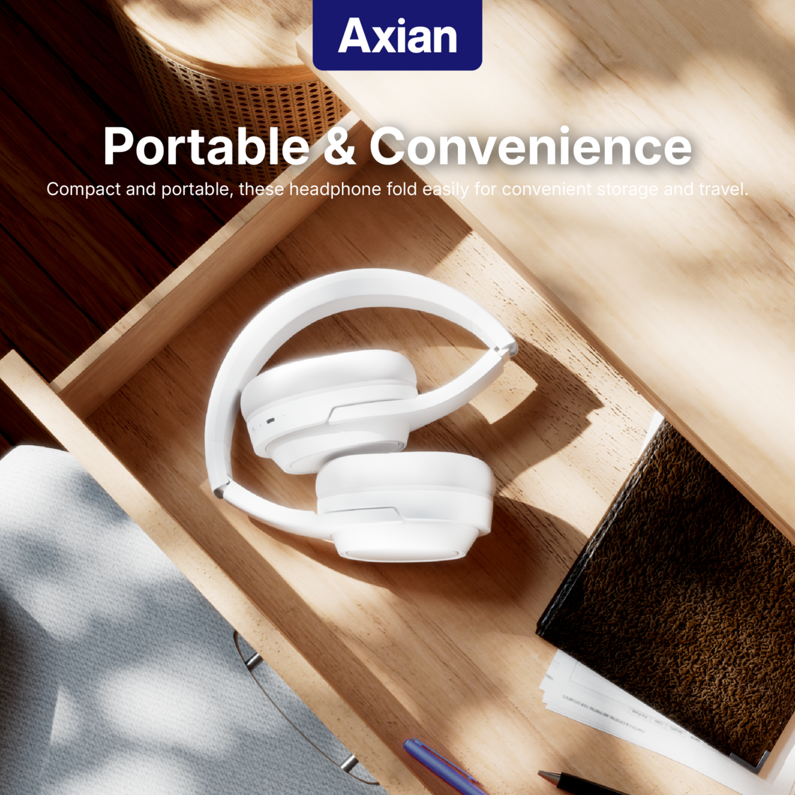 Jual Axian Cloud AH01 Headphone Bluetooth Wireless Headset Earphone ...