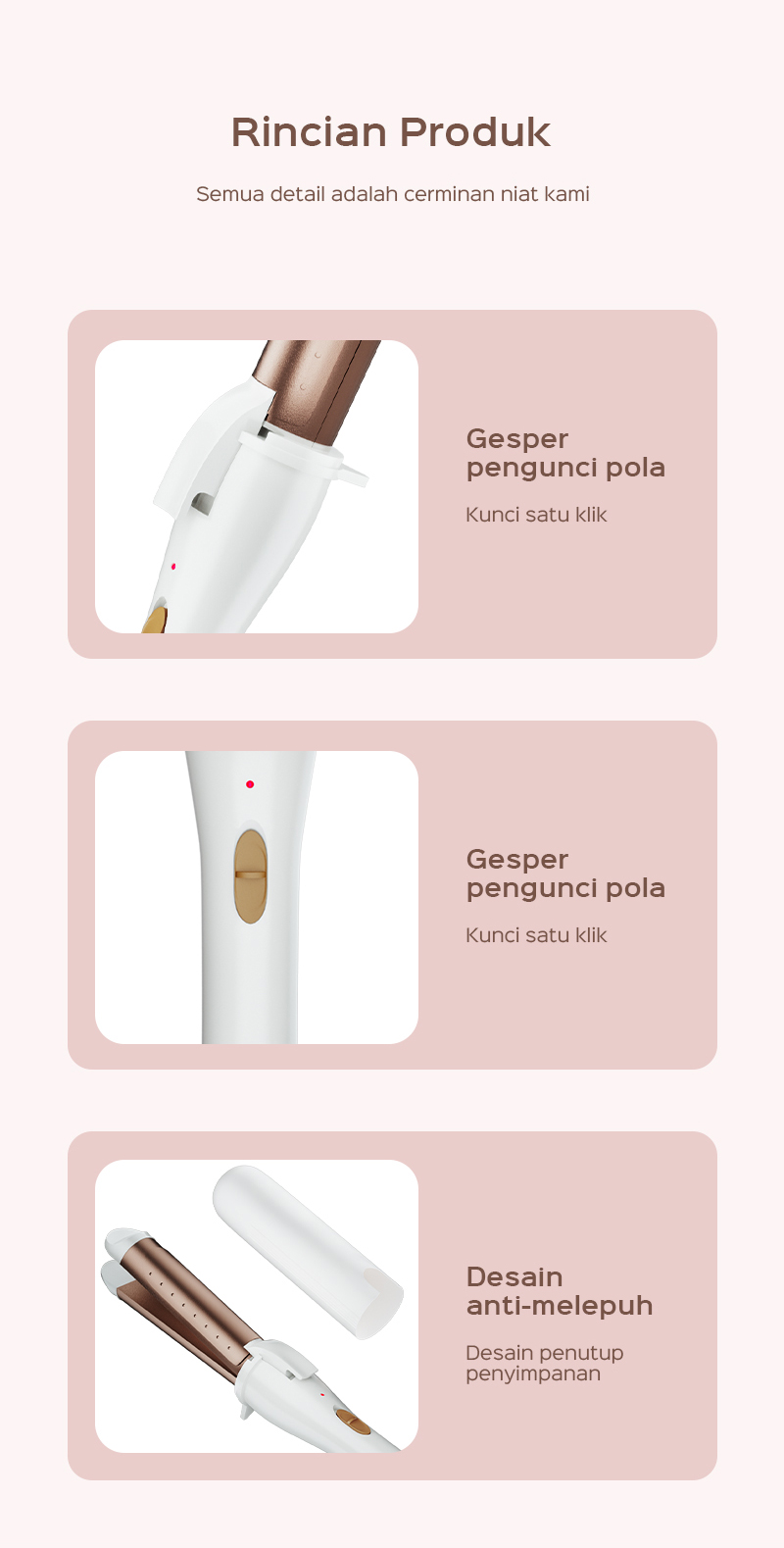 Jual HAN RIVER Catokan Rambut Curly 2in1 Pemanasan 20 Detik Catokan ...