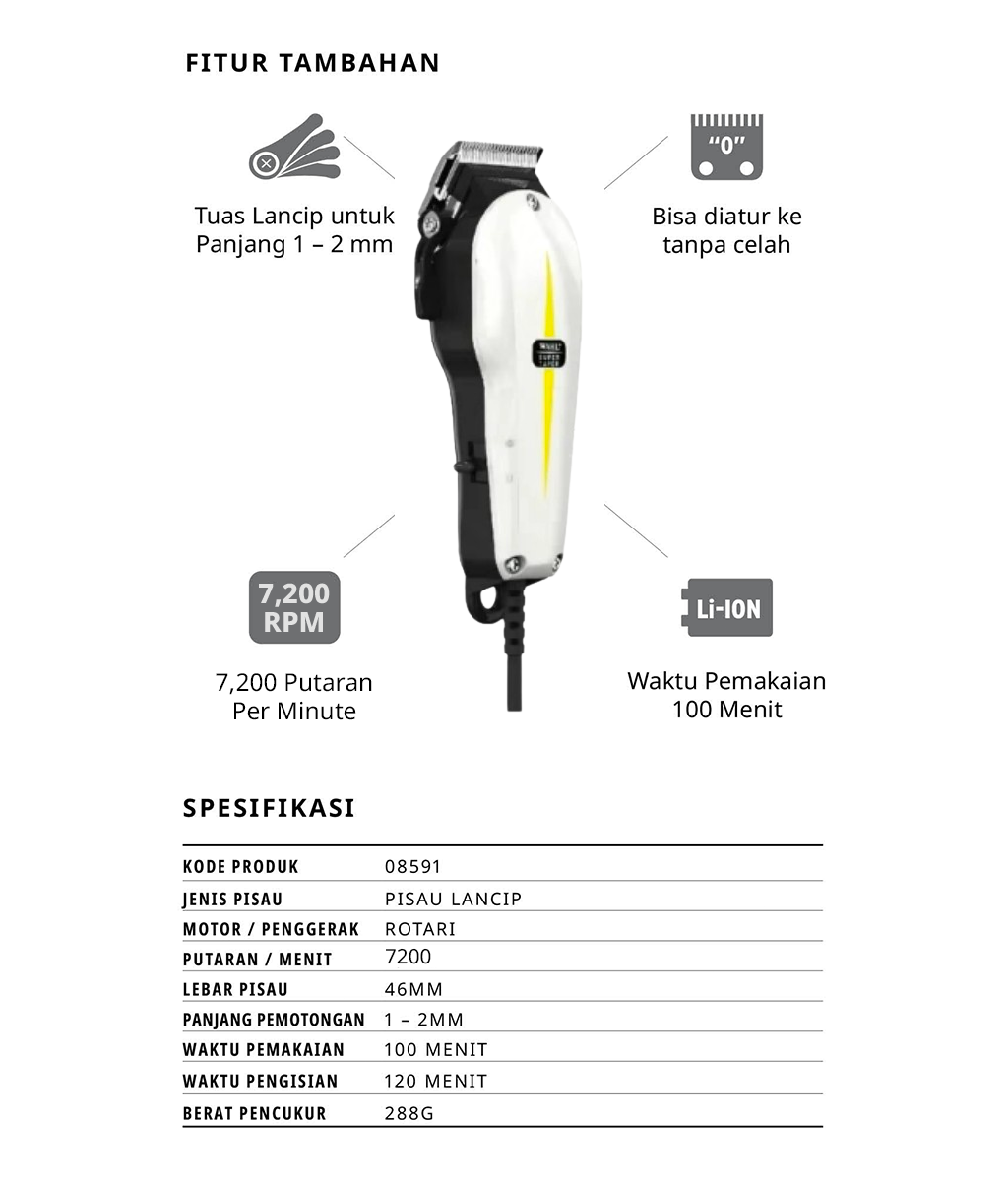 Jual Wahl Super Taper Corded Clipper Alat Cukur Rambut Profesional Shopee Indonesia