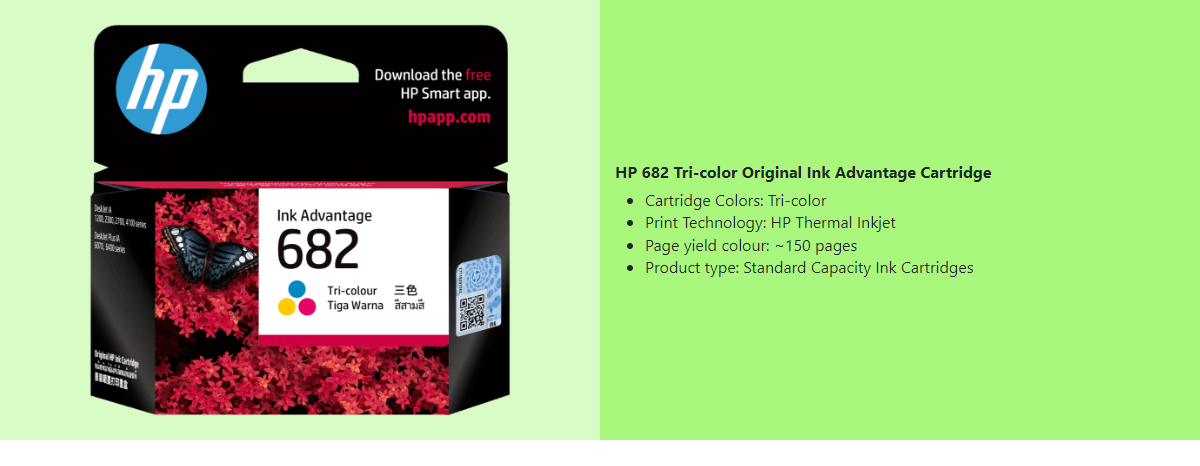 Jual HP 682 Black/682 Color Original Catridge | Shopee Indonesia