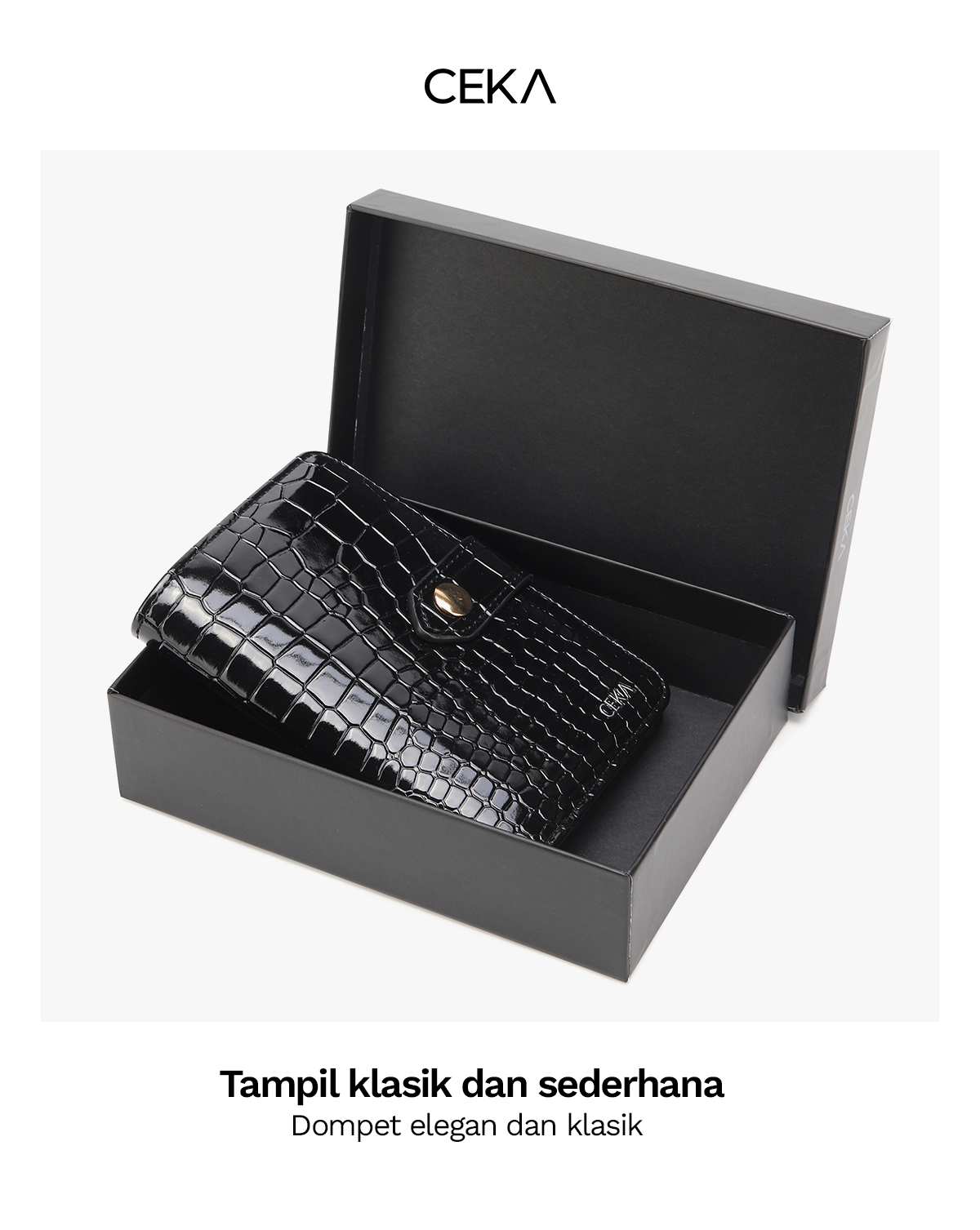 Jual CEKA Dompet Wanita Croco Printed Short Wallet - Tiffany Short ...