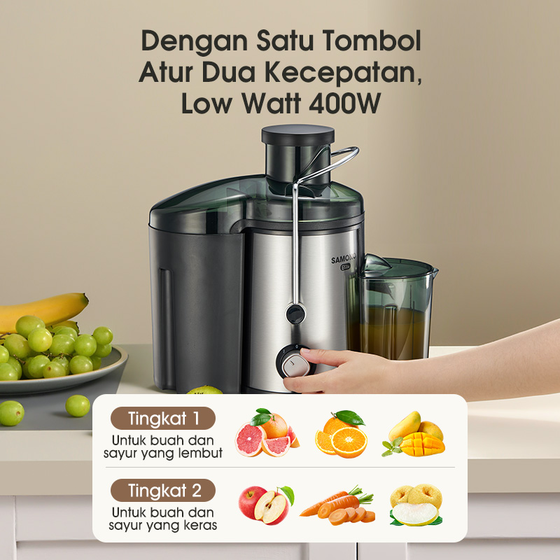 Jual SAMONO Slow Juicer 400W Pembuat Jus Buah Sayur Body Stainless ...