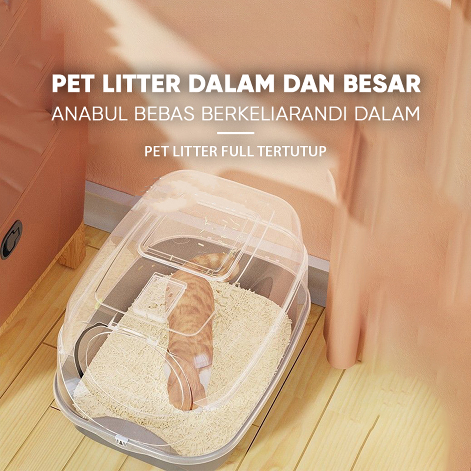 Jual FOCAT Pet Litter Box Kucing Tertutup M62 Bak Toilet Pasir Kucing ...
