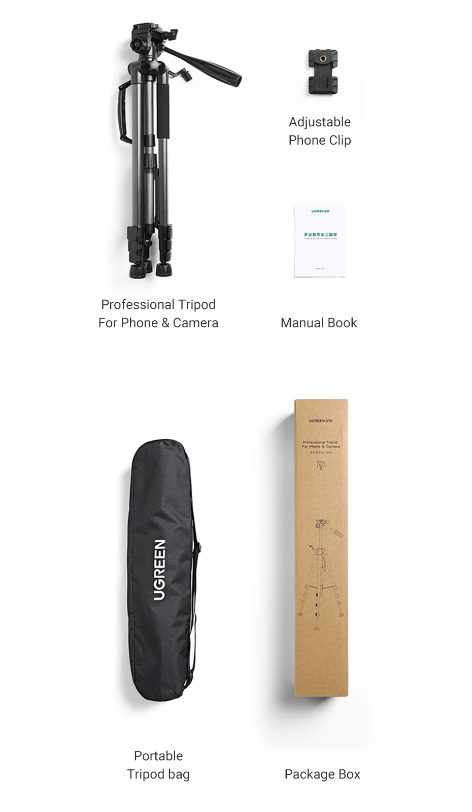 Jual UGREEN Professional Tripod Camera HP Monopod Portable Kamera