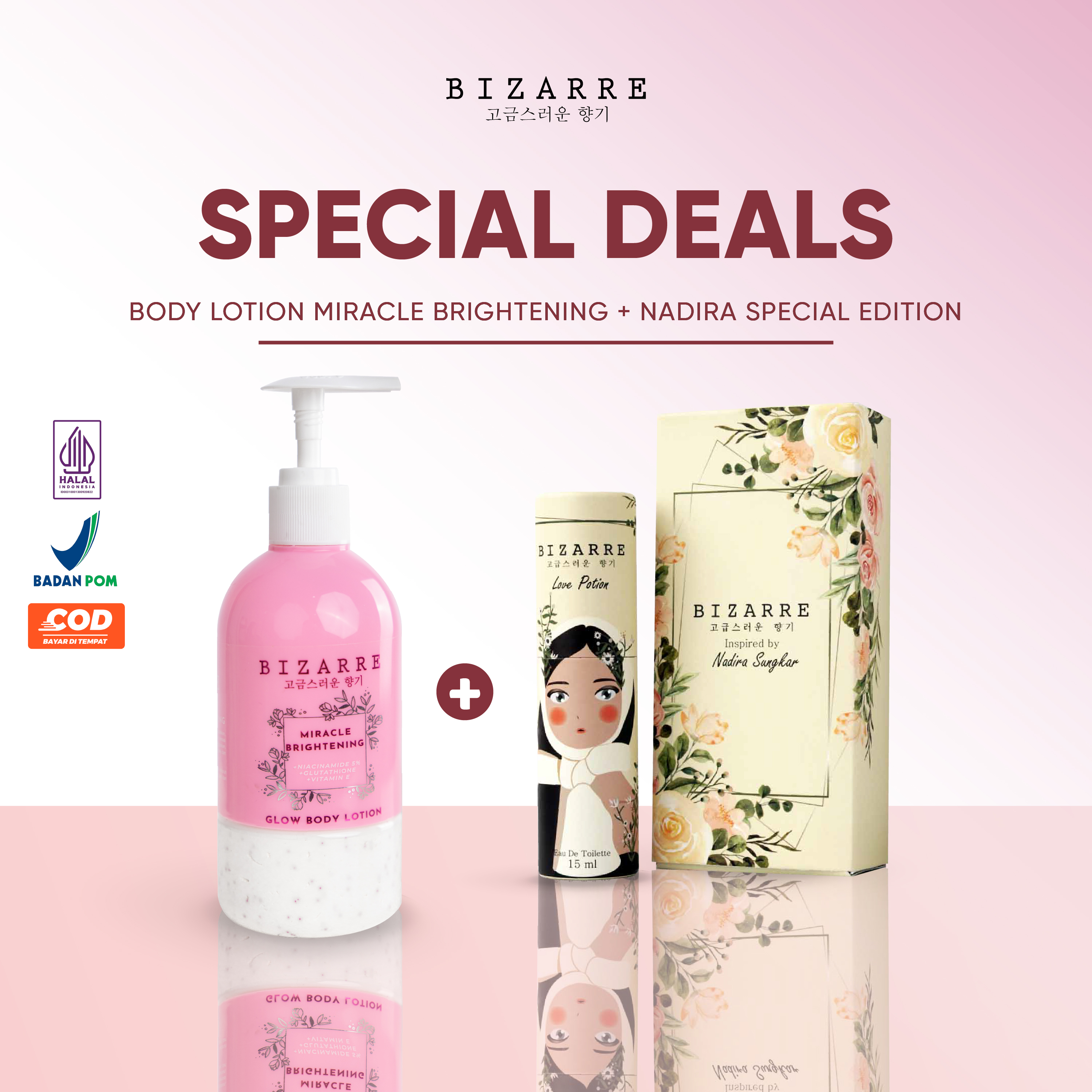 Jual (SPECIAL DEAL) BIZARRE Glow Body Lotion Miracle Brightening 300 ML ...