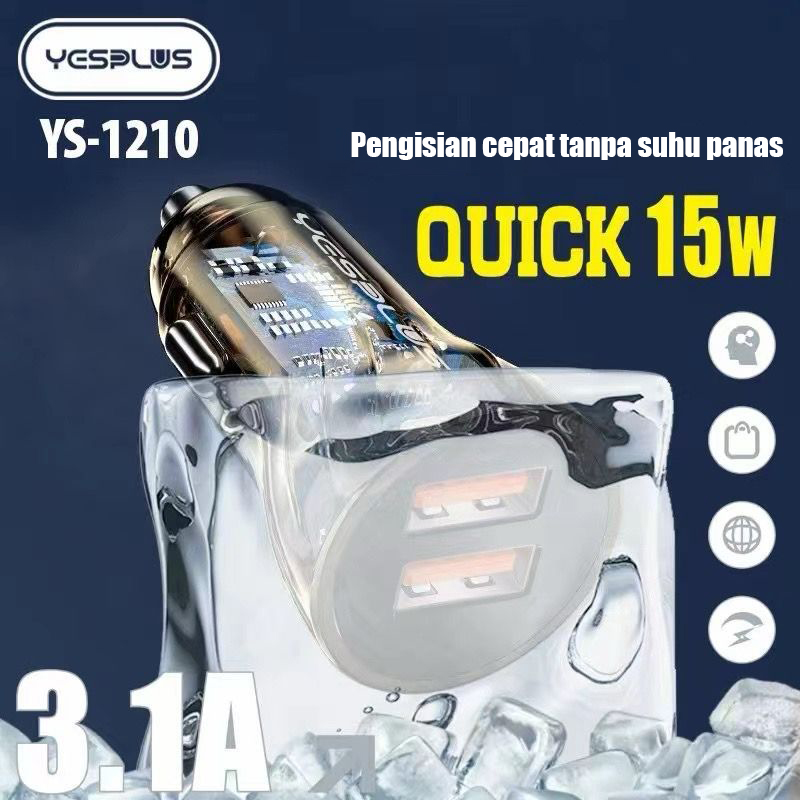 Jual New Transparent Car Charging YESPLUS YS-1210 Charging Saver Dual ...