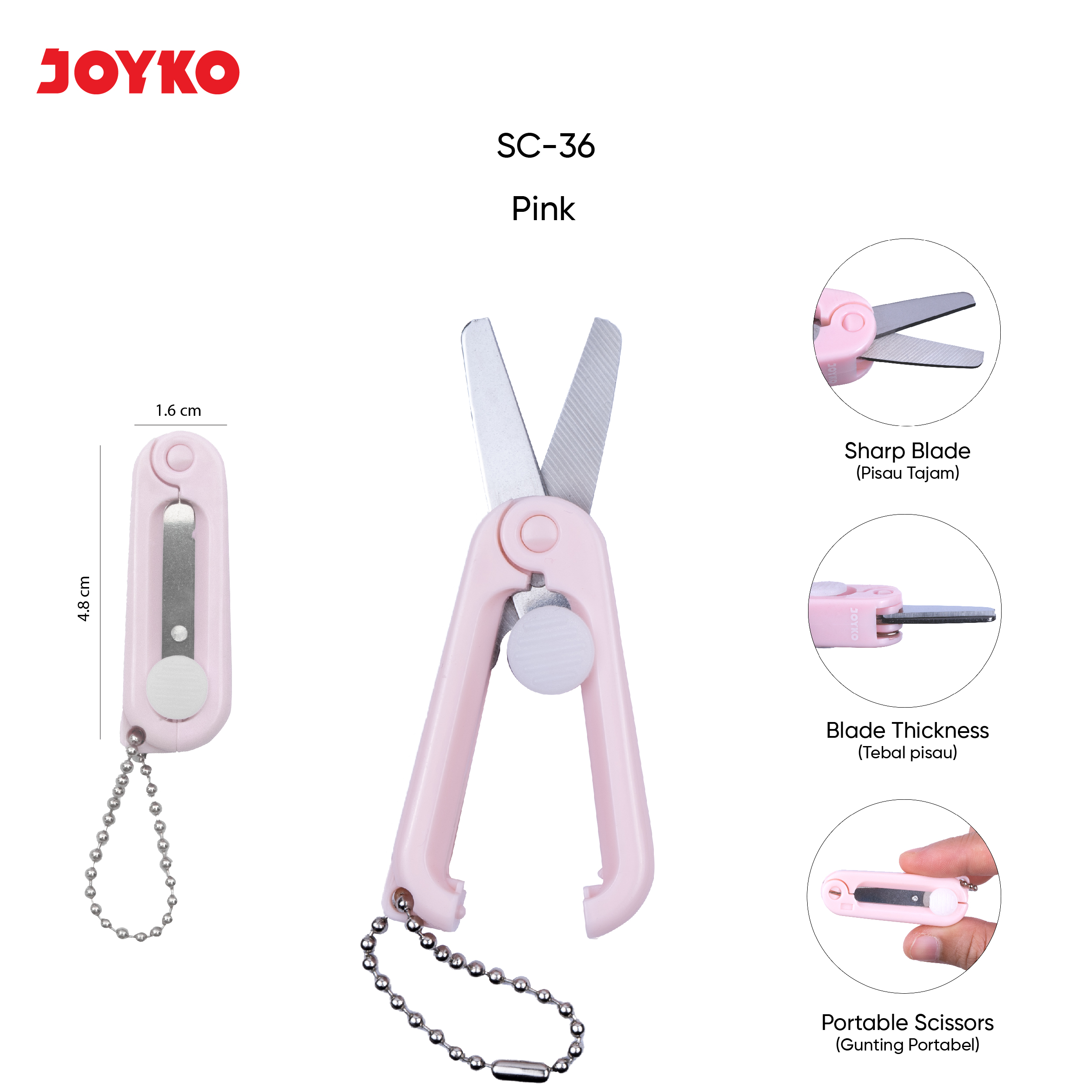 Jual Gunting Mini Portable Scissors Joyko SC-36 | Shopee Indonesia