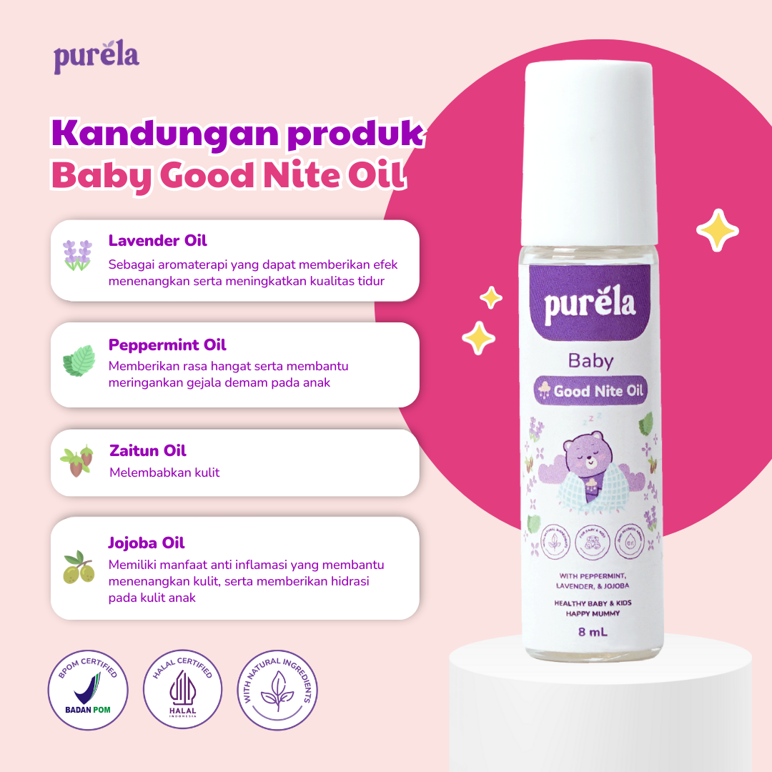 Jual PURELA Baby Goodnite Oil 8 - Baby Oil - Minyak Pijat Bayi ...