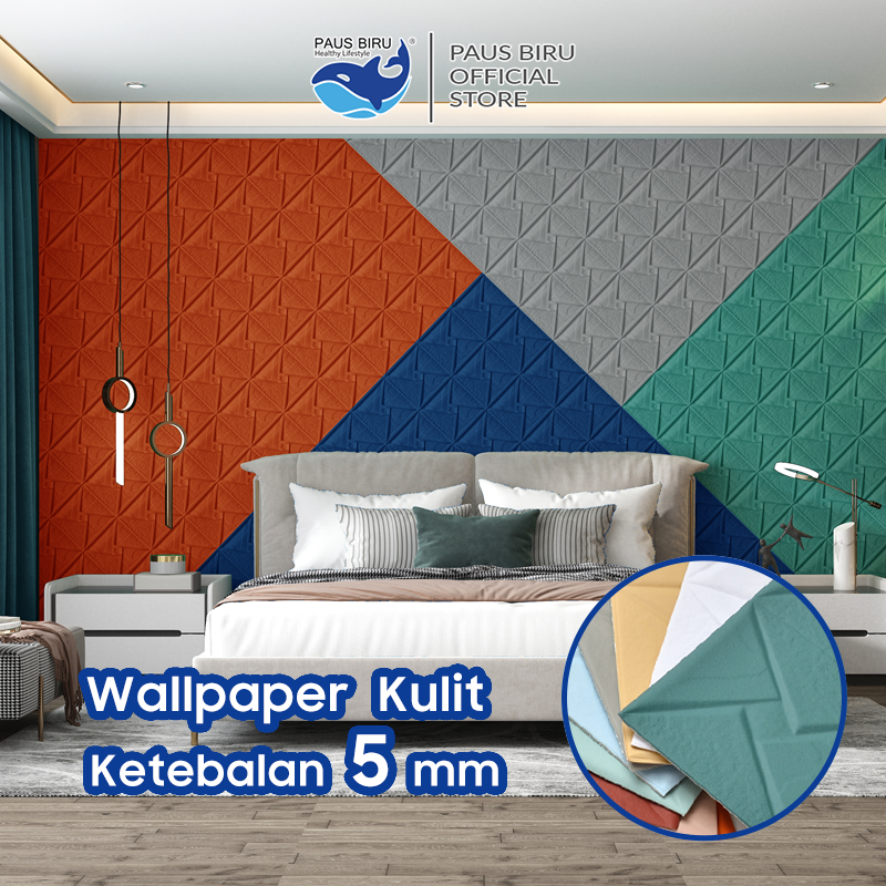 Jual Paus Biru - Wallpaper Sticker Foam Motif Diamond Bahan Kulit ...