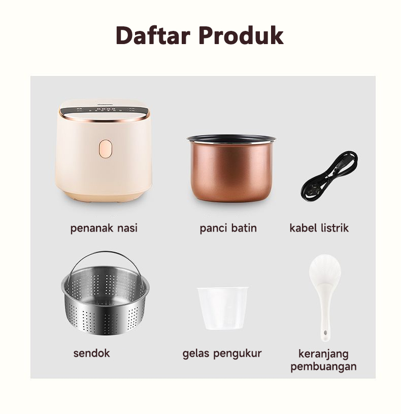 Jual MAIMEITE Rice Cooker Low Carbo Low Sugar Ceramic Coated Teflon ...