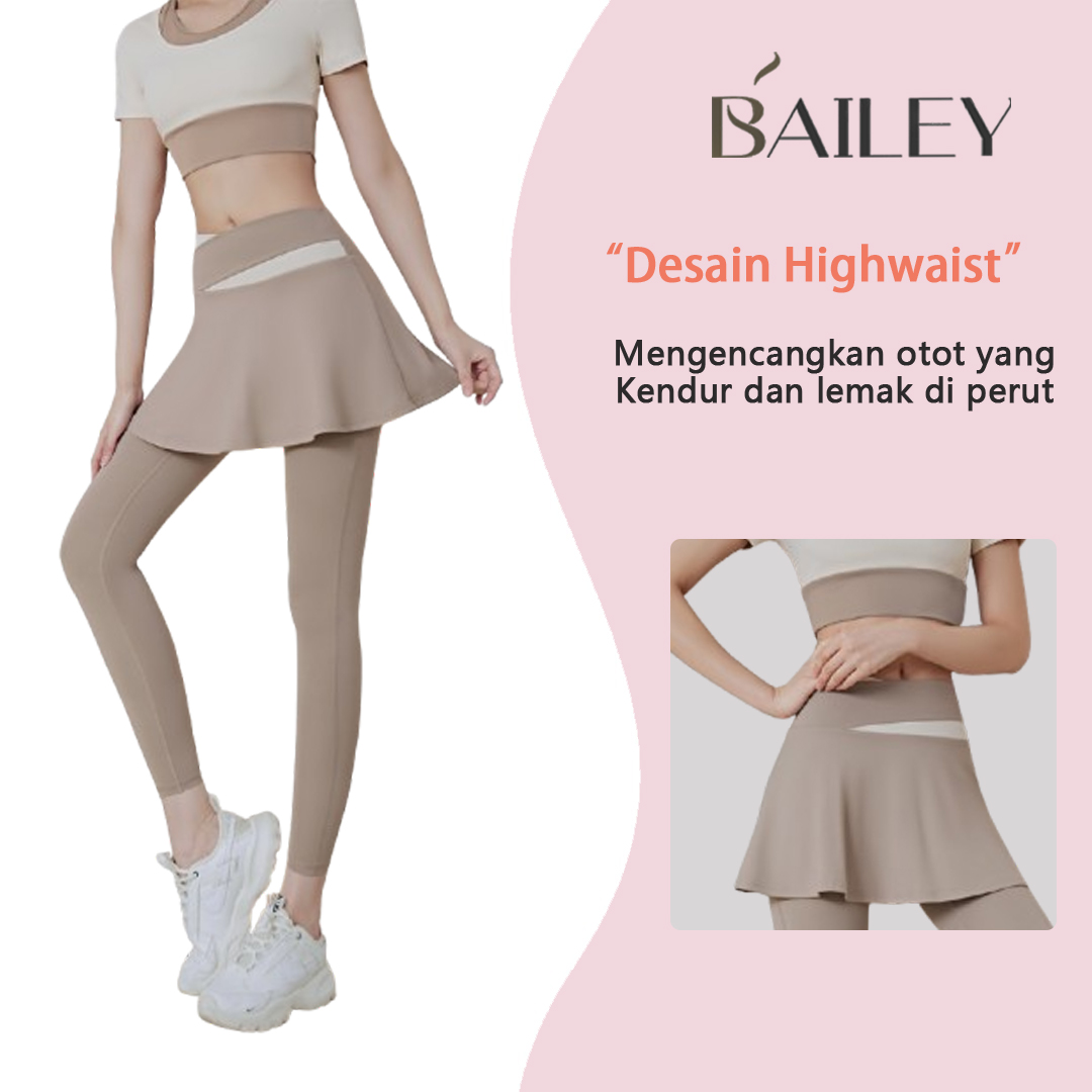 Jual Bialey Celana Olahraga Wanita Rok Yoga High Waist Legging Rok Dua ...