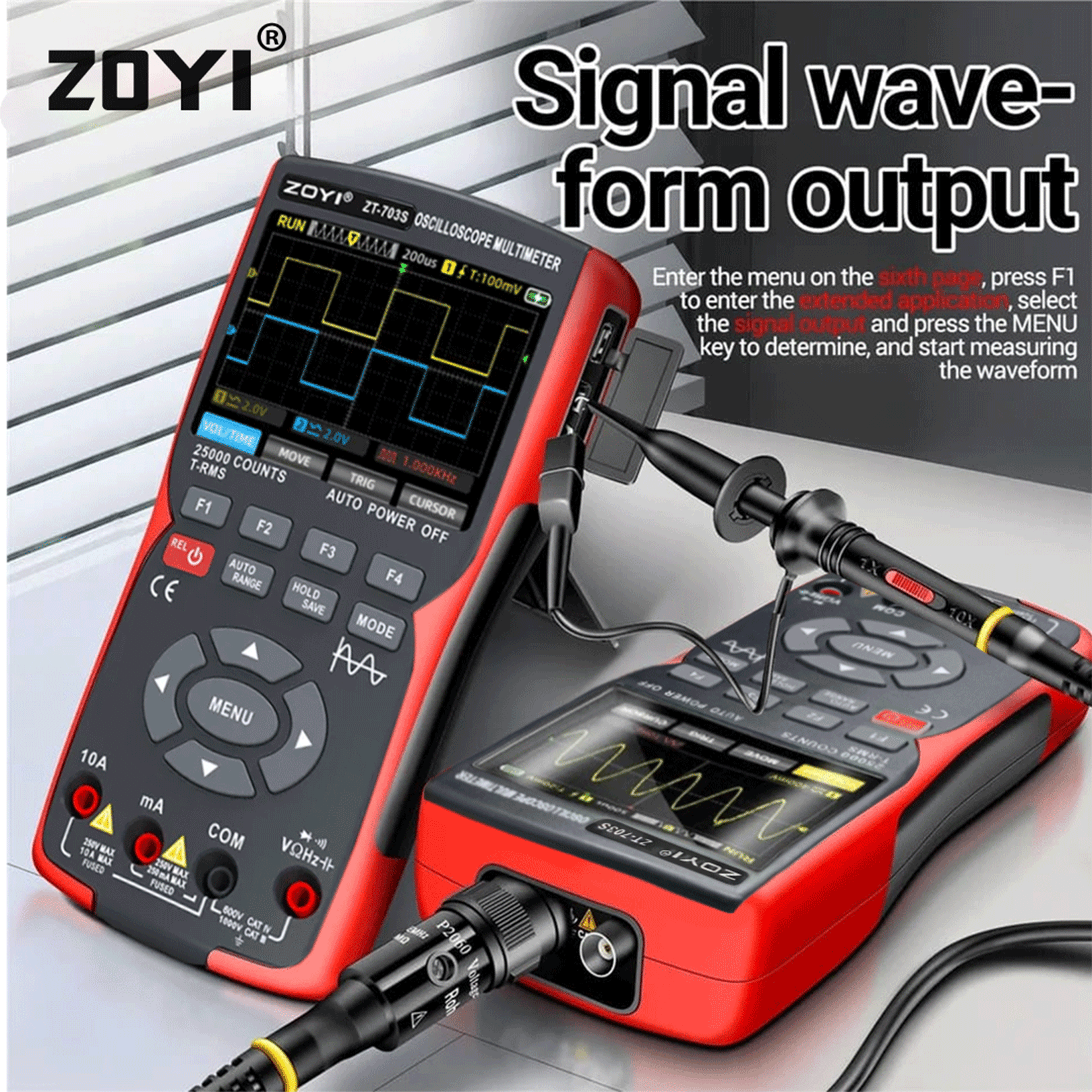 Oscilloscope Portable Multimètre, Haute Précision à Double Canal 25000 Avec Générateur De Signaux, Pour Divers Tests Et Analyses