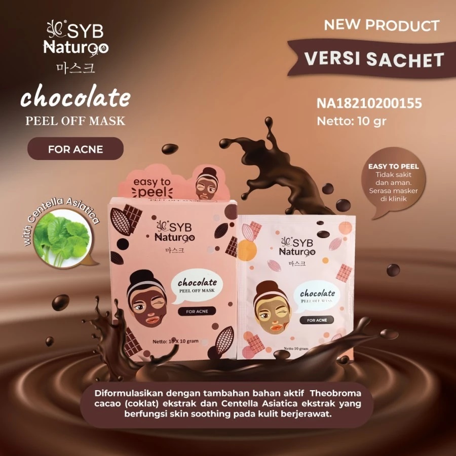 Jual SYB NATUR90 CHOCOLATE PEEL OFF MASK (BOX – 10 SACHET) | Shopee ...