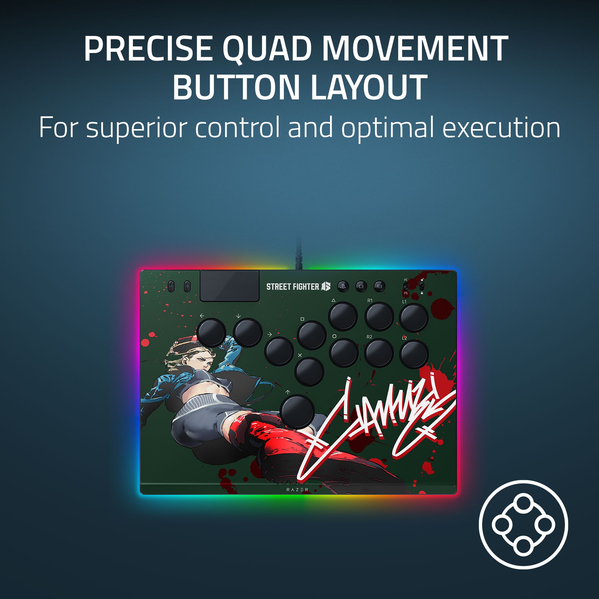 Jual Razer Kitsune - Cammy - SF6 All-Button Optical Arcade Gaming ...