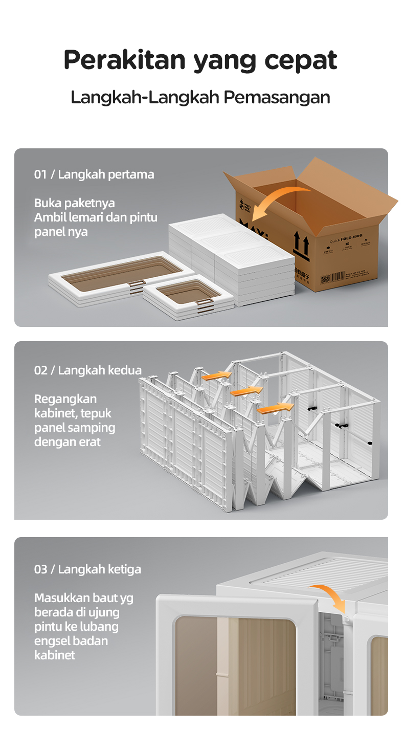 Jual ANTBOX Lemari Baju Transparan 9 Box 1 Gantungan 540L Lemari Baju ...