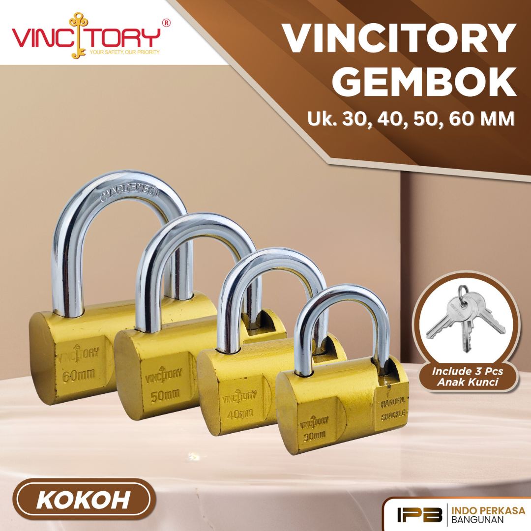 Jual VINCITORY Gembok Bulat Model Viro Kuning Anti Maling Anti Rust ...