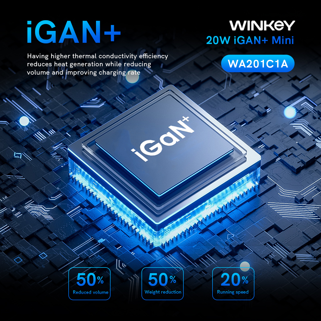 Jual WINKEY Charger iGan+ Mini 20W Port Type C dan USB Adaptor iPhone ...