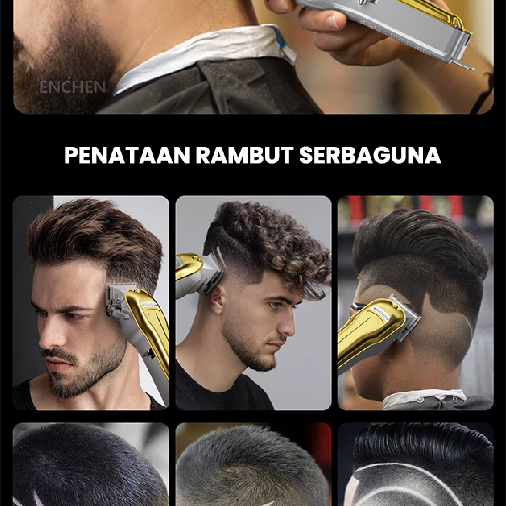 Jual ENCHEN Boost 3 Alat Cukur Rambut Gold Hair Clipper Electric Metal ...