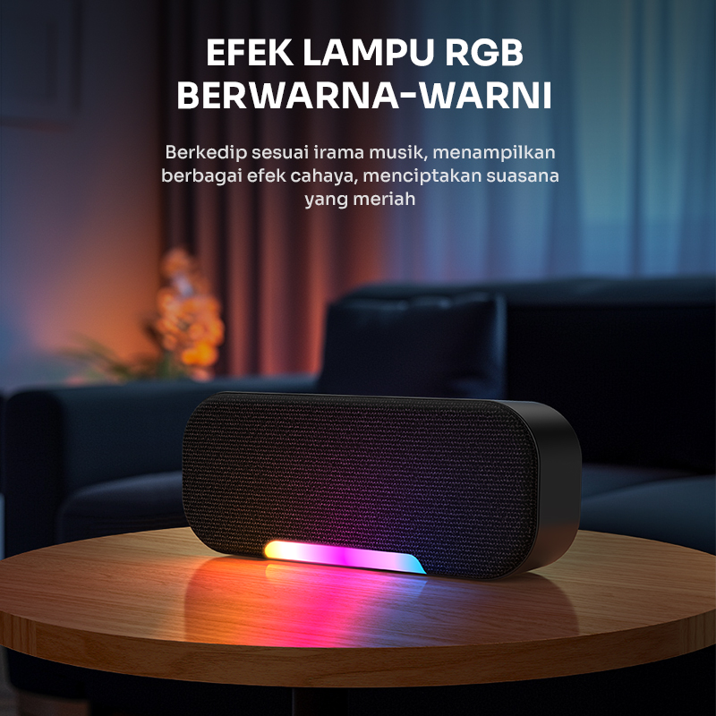 Jual ROBOT RB521 Bluetooth Speaker 10W RGB Dual Speaker 5.3 TWS Bass ...