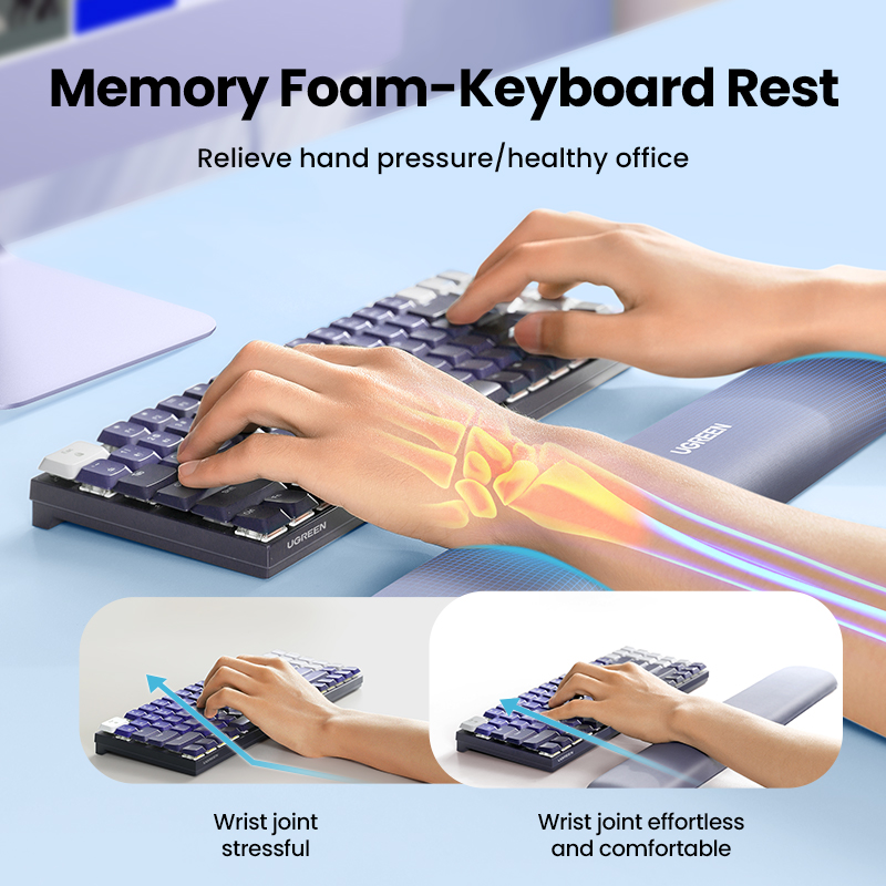 Jual UGREEN Ergonomic Keyboard Arm Rest Memory Foam Wrist Rest Bantalan ...