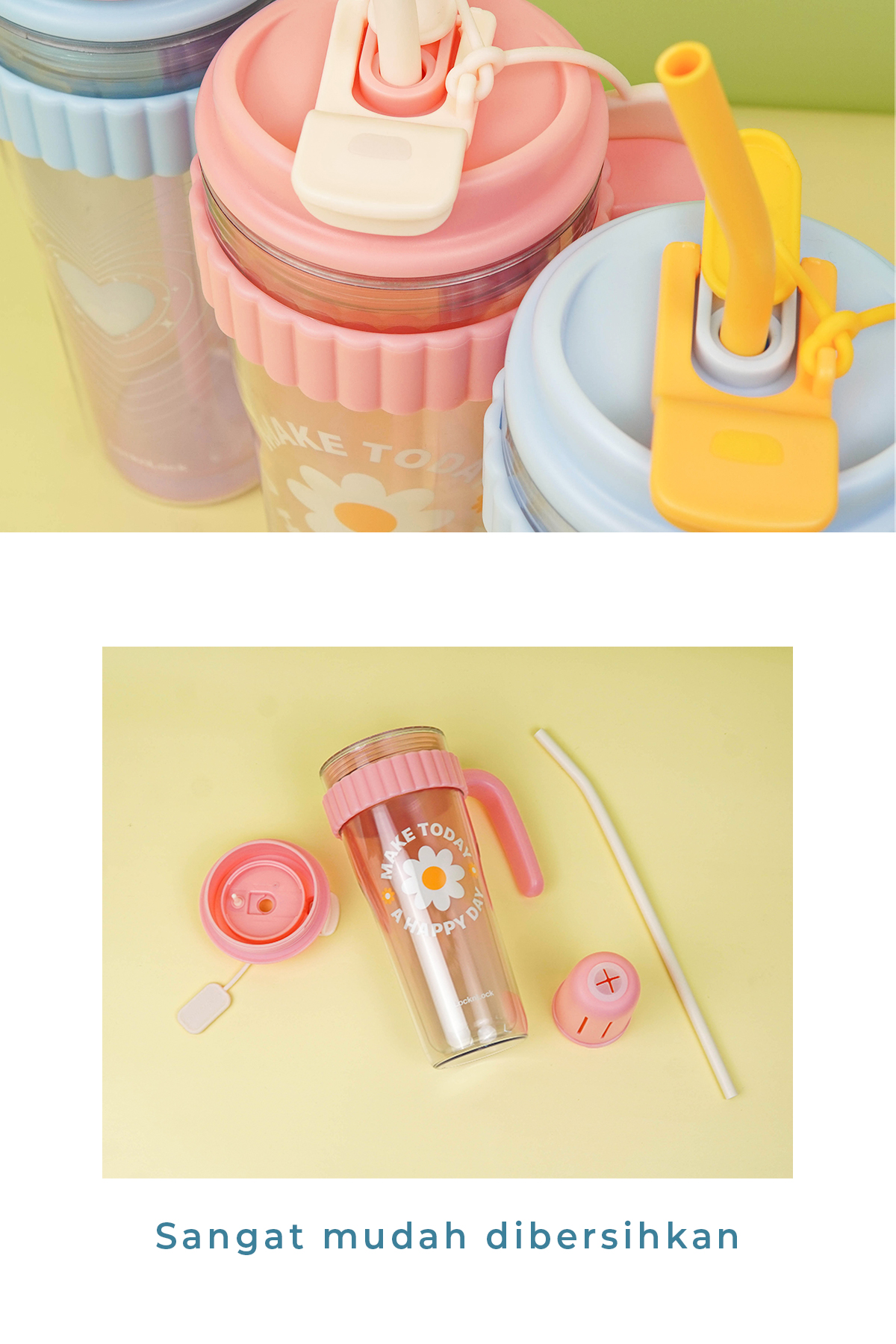 Jual LocknLock Botol Minum Spring Double Wall Cold Cup 890ml - HAP538 ...