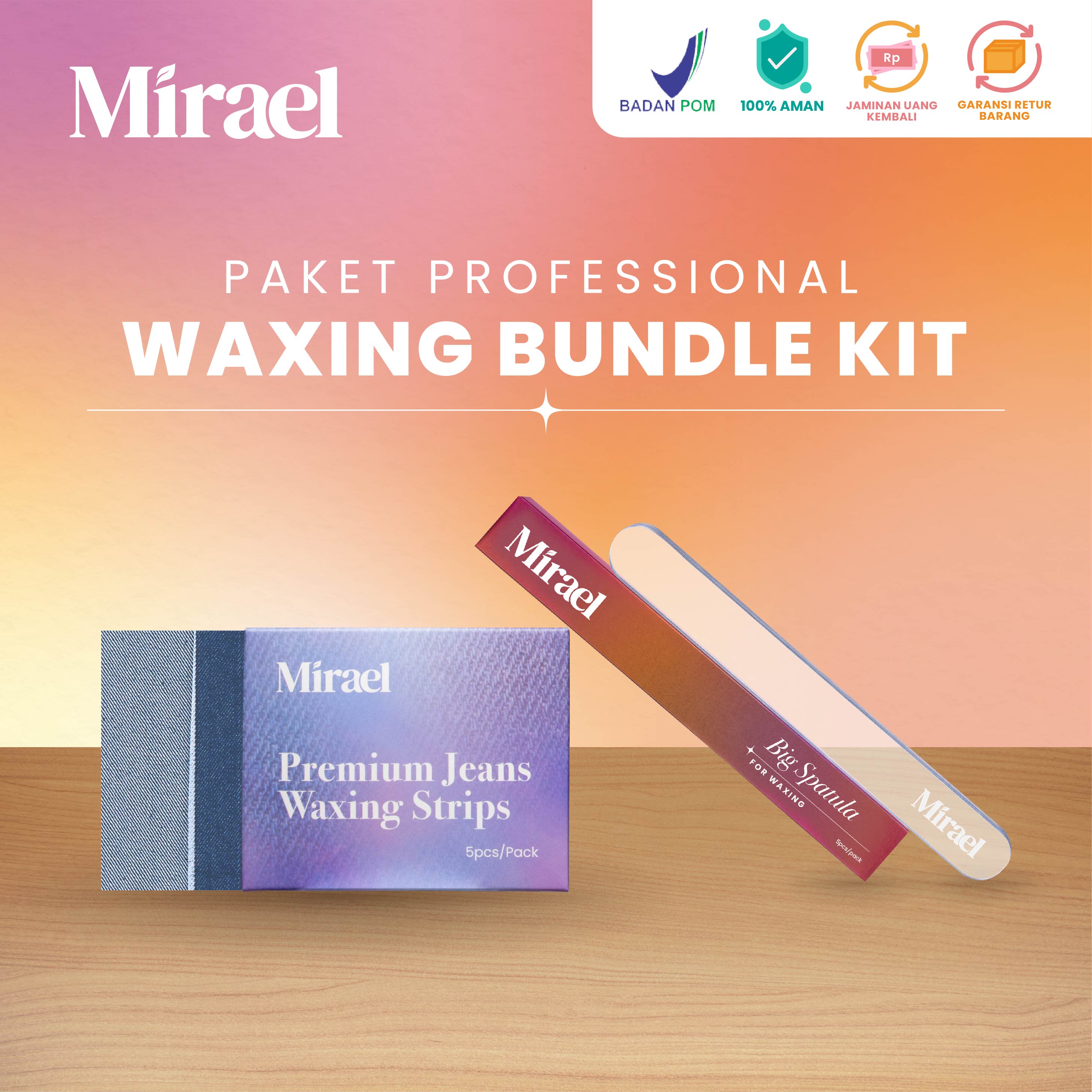 Jual MIRAEL Professional Waxing Bundle Kit Big Spatula