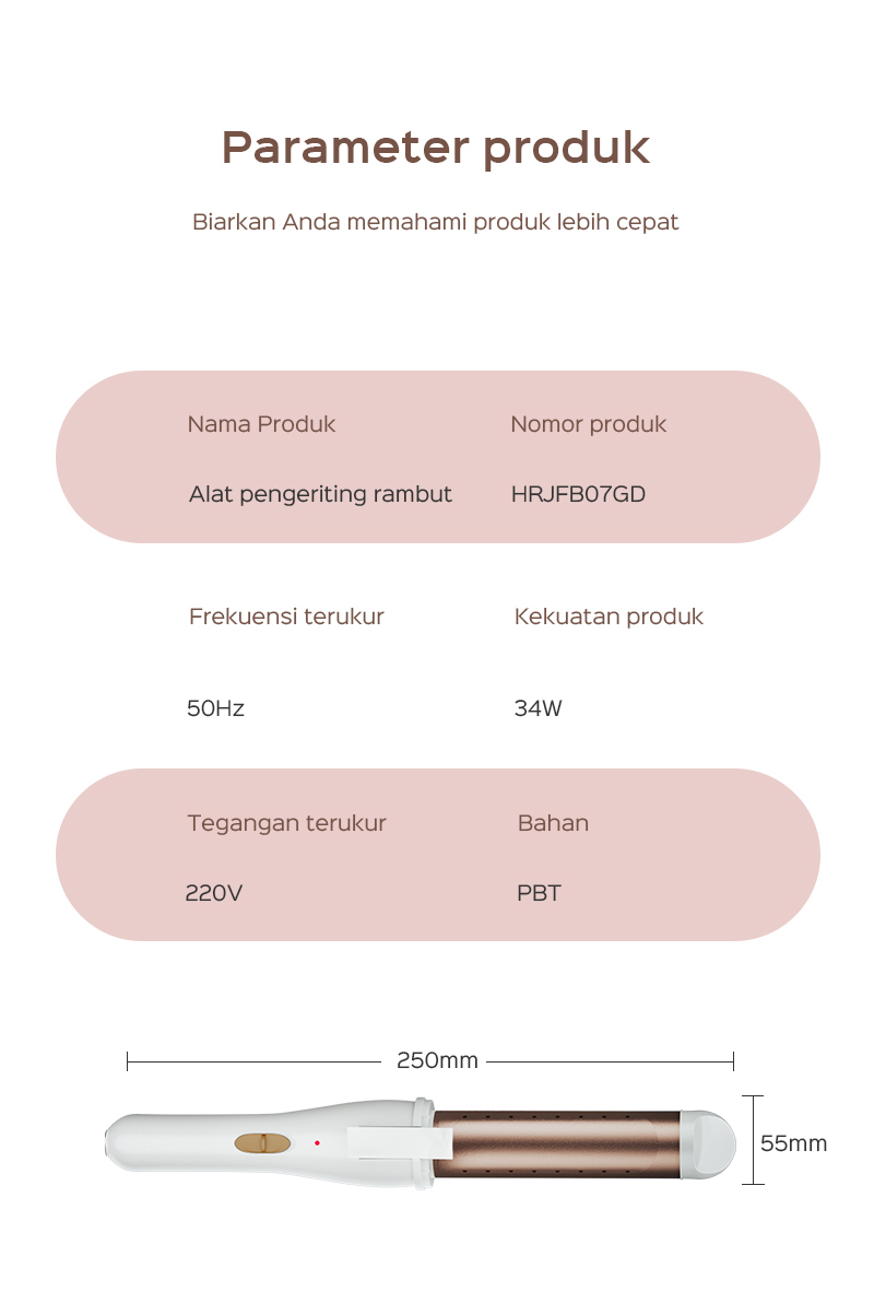 Jual HAN RIVER Catokan Rambut Curly 2in1 Pemanasan 20 Detik Catokan ...