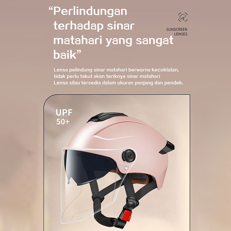 Jual Helm Half Face ABS Putih/Kuat dan kokoh motor helm/Sepeda skuter ...
