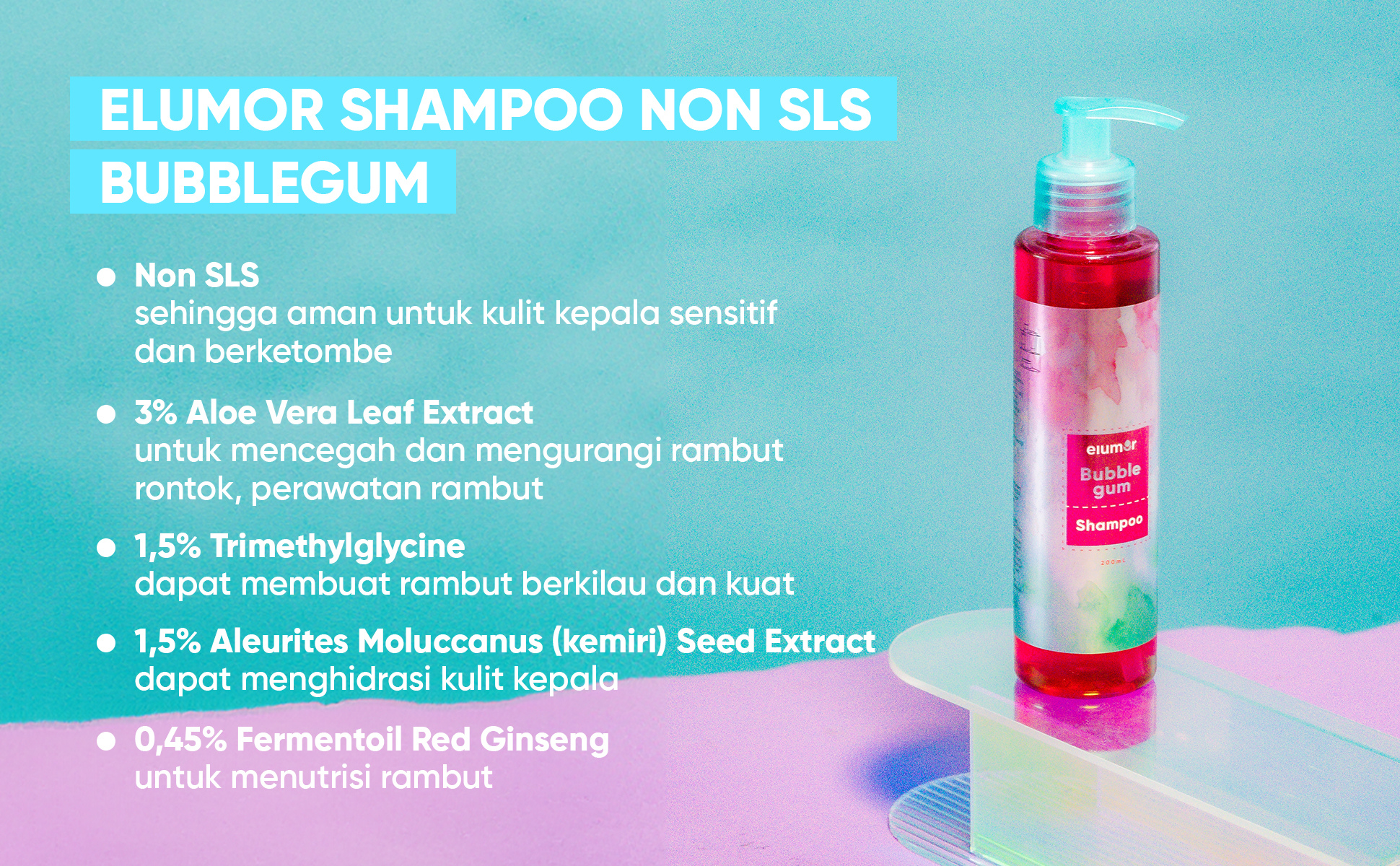 Jual Elumor Shampoo Non Sls Ml Bubblegum Shampoo Sampo Rambut Rontok Shampo Rambut Kering