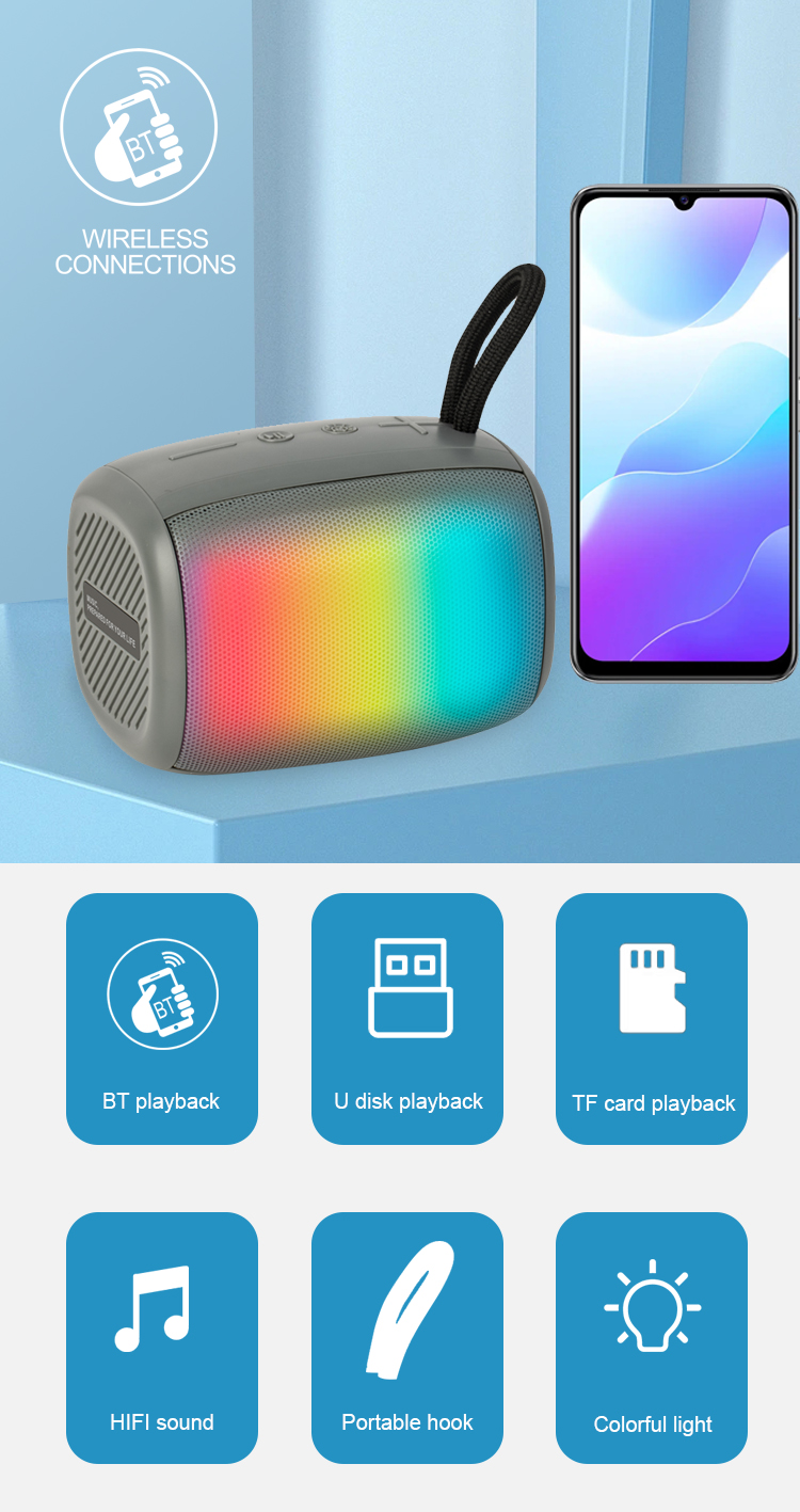 Jual KISONLI Speaker Bluetooth Portable RGB Colorful S18 High Quality ...