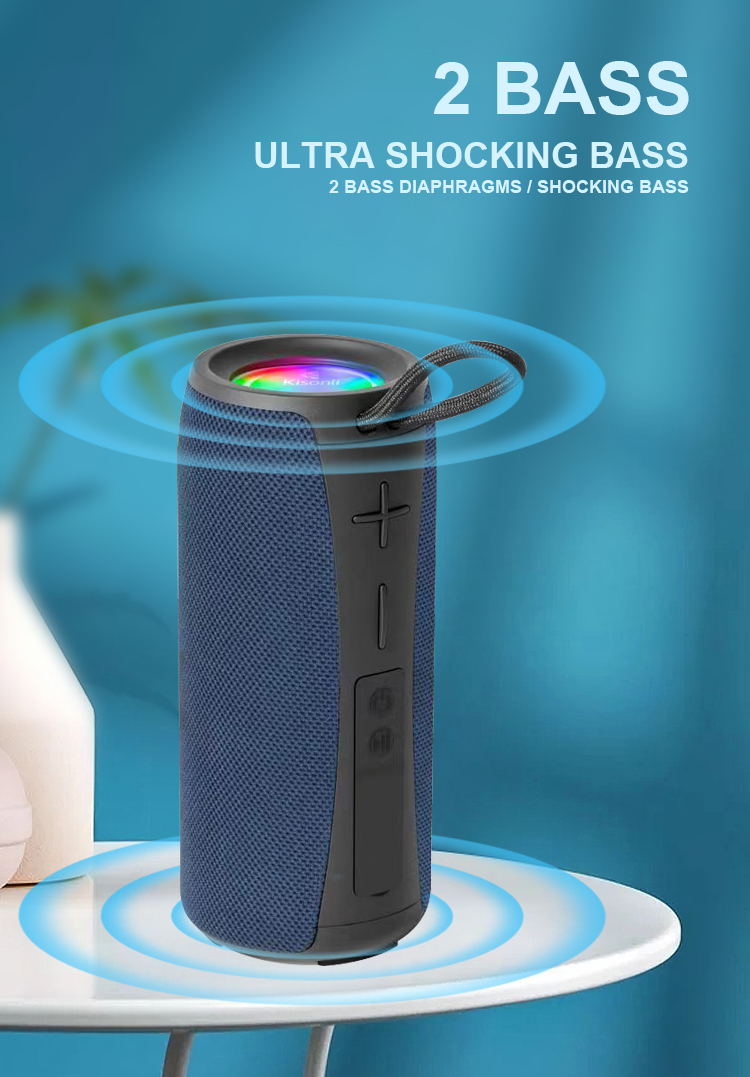 Jual KISONLI Speaker Bluetooth Q20 Waterproof IPX4 With LED Light Bass ...