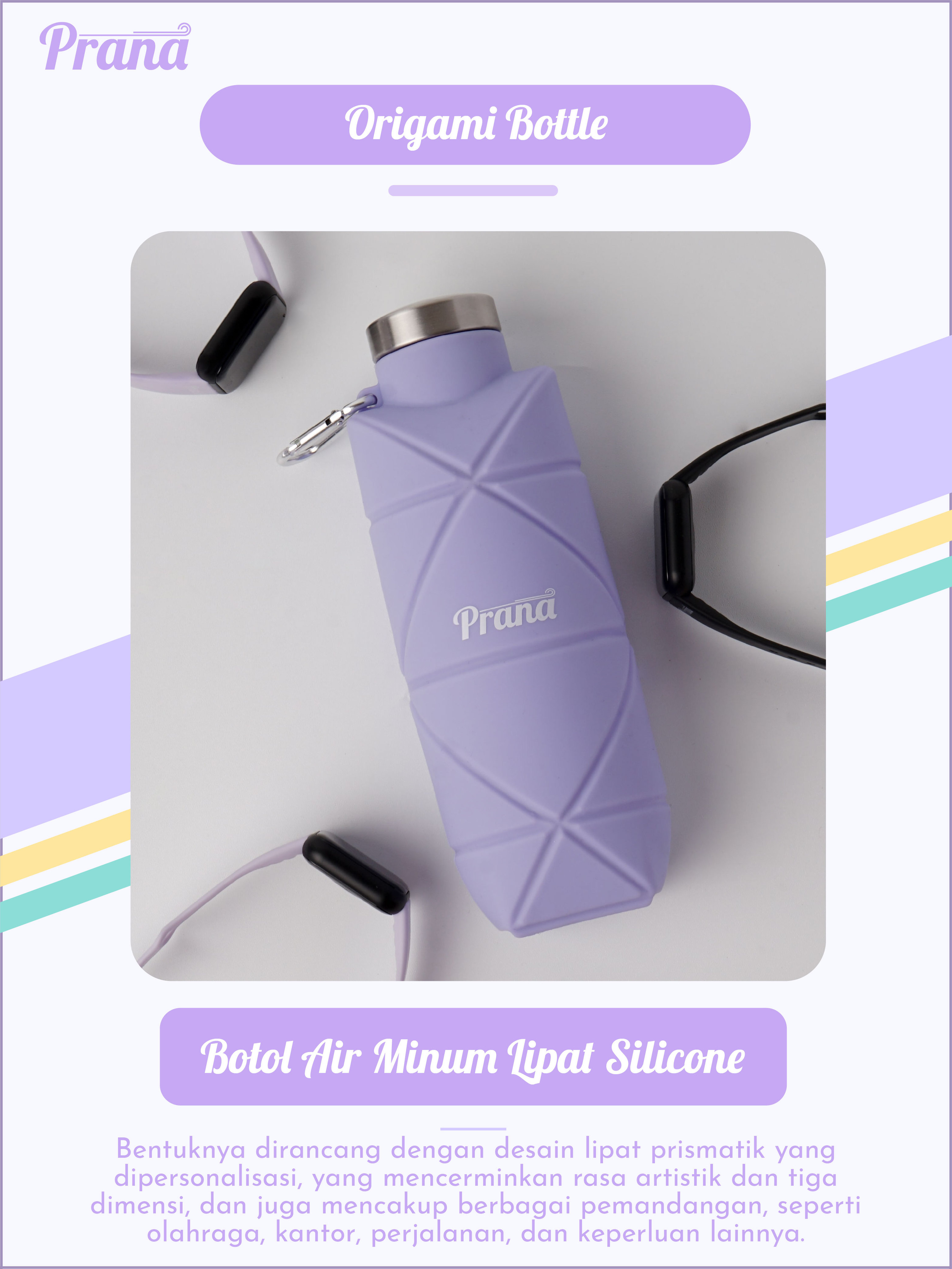 Jual PRANA Origami Bottle Botol Minum Lipat Silicone Botol Minum Sport ...