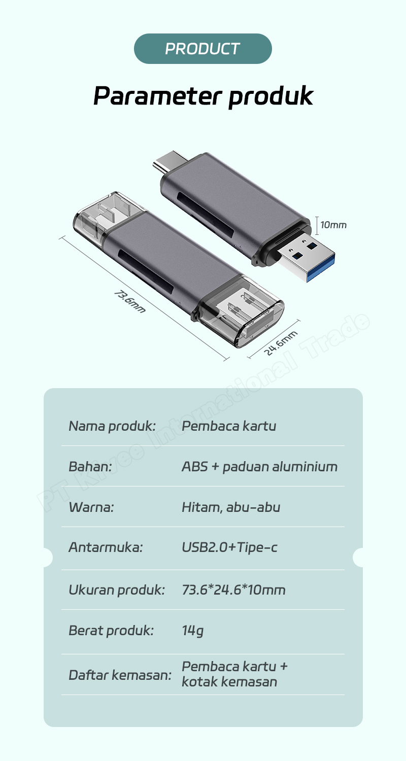 Jual BASIKE Card Reader 2-in-2 High Speed for Flashdisk OTG Type C ...
